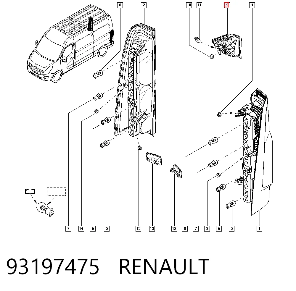  Lampa stop tylna dodatkowa Opel Movano 
