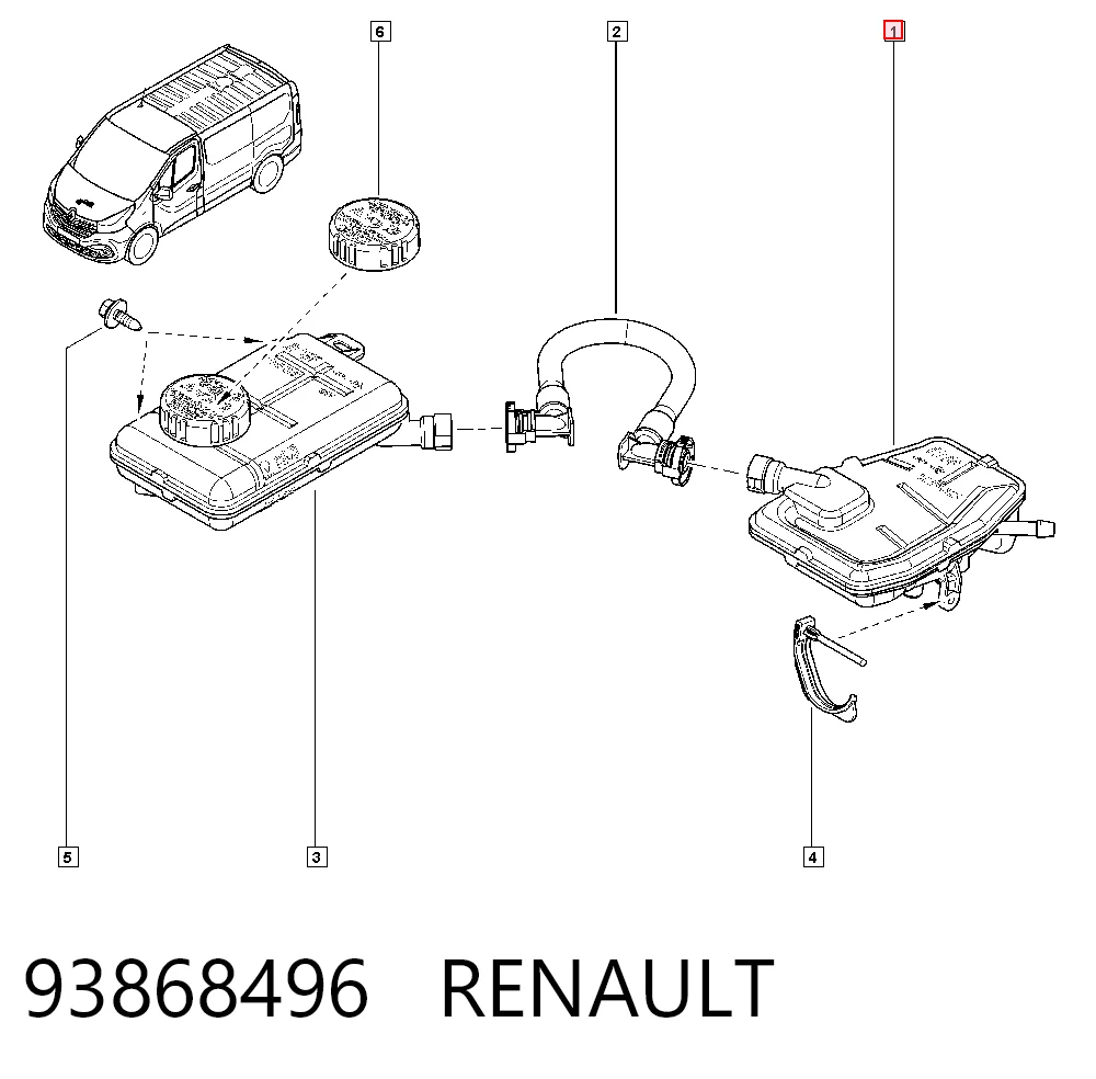 Zbiorniczek głównego cylindra hamulcowego (płynu hamulcowego) do Renault Trafic III 