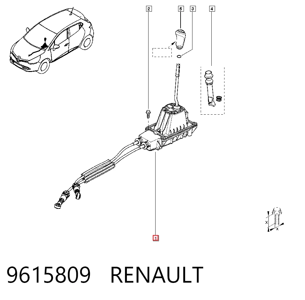 Do koszyka Linka dźwigni zmiany biegów podwójna Renault DOKKER  FE