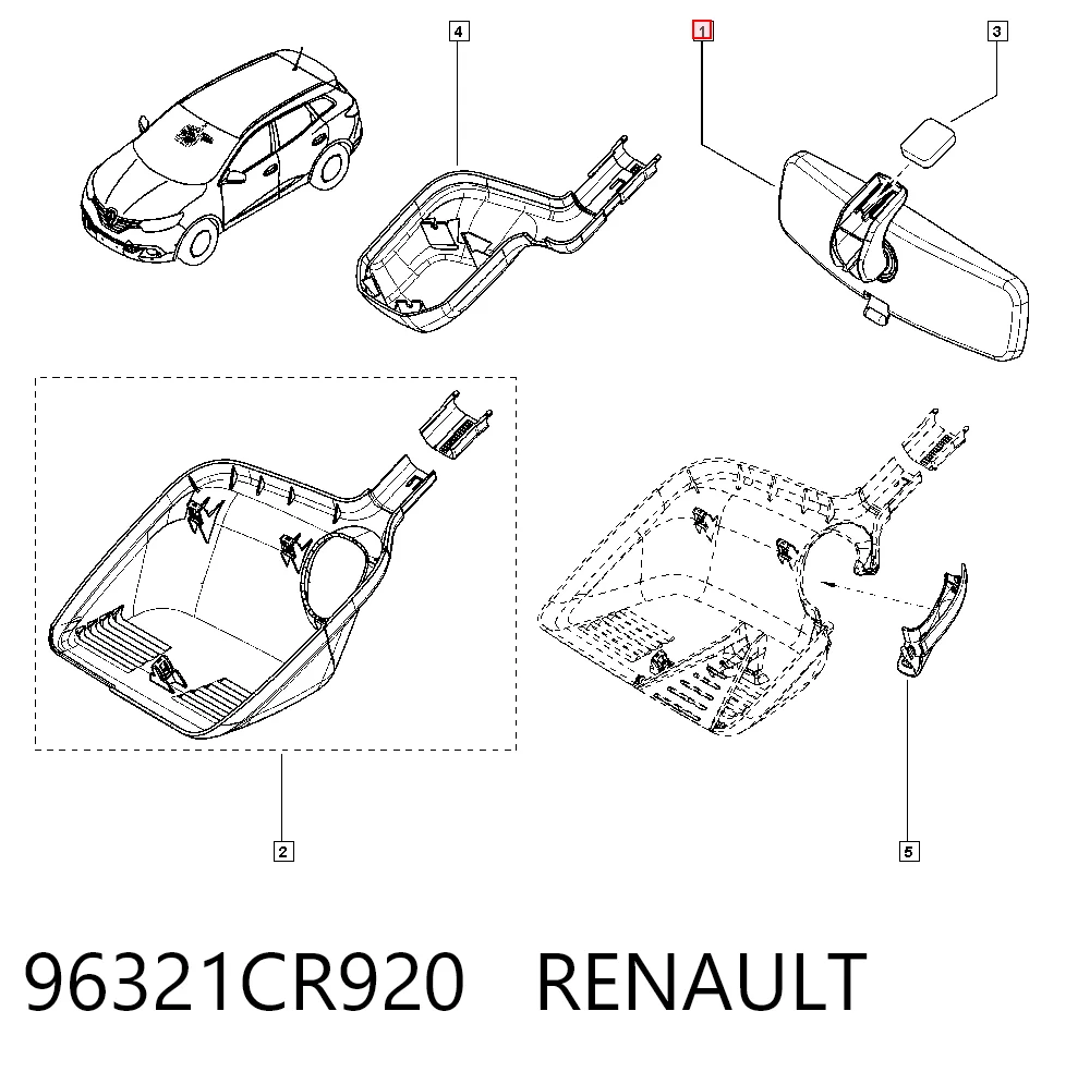 Lusterko wewnętrzne do Nissan Qashqai II J11