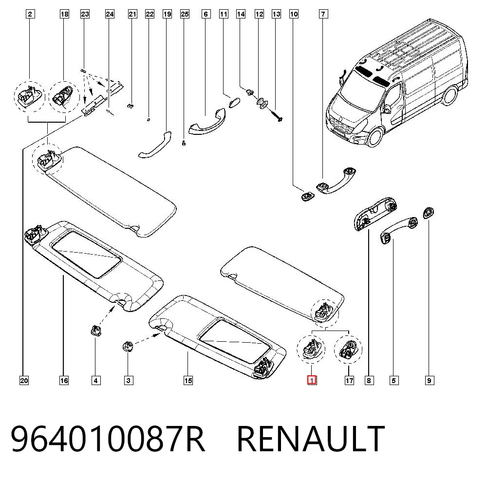 Osłona przeciwsłoneczna do Renault Master III EV, HV, UV