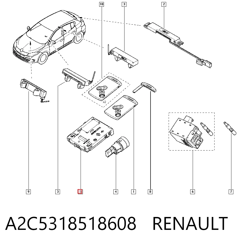 Stacyjka zapłonowa Renault Laguna III hatchback (BT0, BT1) (2007 - 2015) cena, od 44,27 USD
