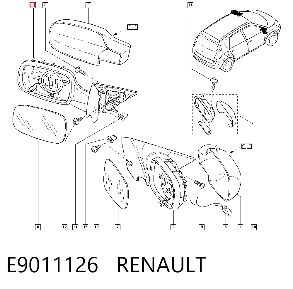  Lusterko wsteczne lewe Renault Scenic 2