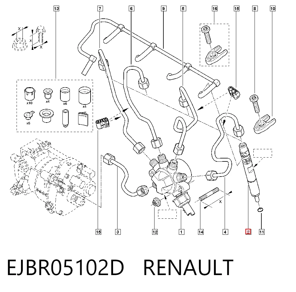 EJBR05102D Renault (RVI) Wtryskiwacz paliwa