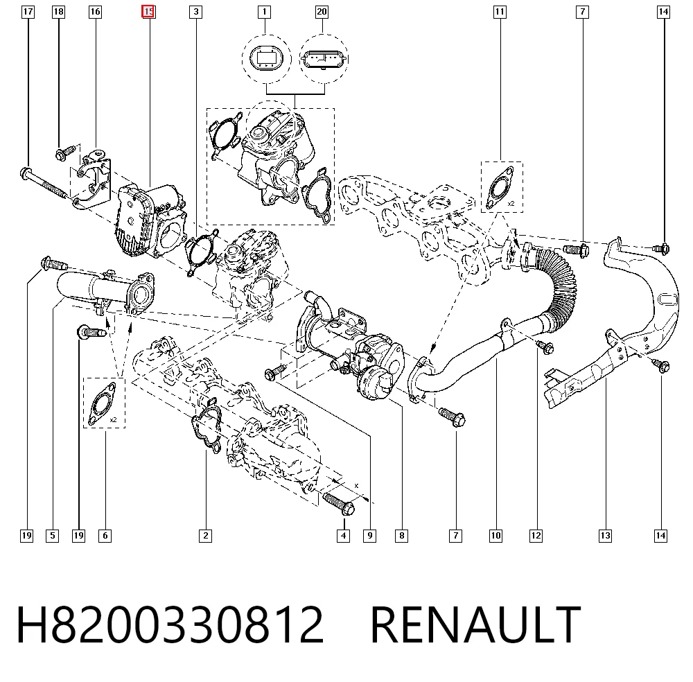 H8200330812 Renault (RVI) Przepustnica, komplet