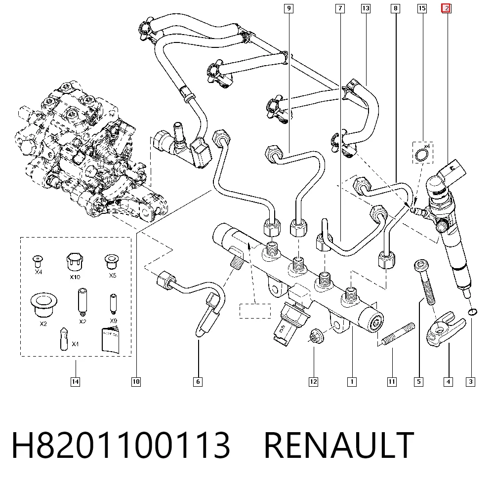 H8201100113 Renault (RVI) Wtryskiwacz paliwa
