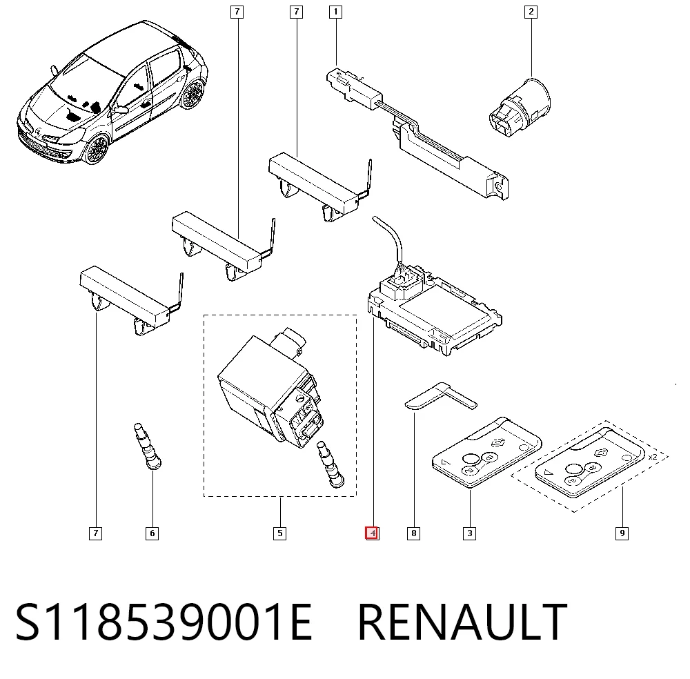 Stacyjka zapłonowa Renault Clio III GRANDTOUR kombi (KR01) (2008 - 2026) cena, od 46,32 USD