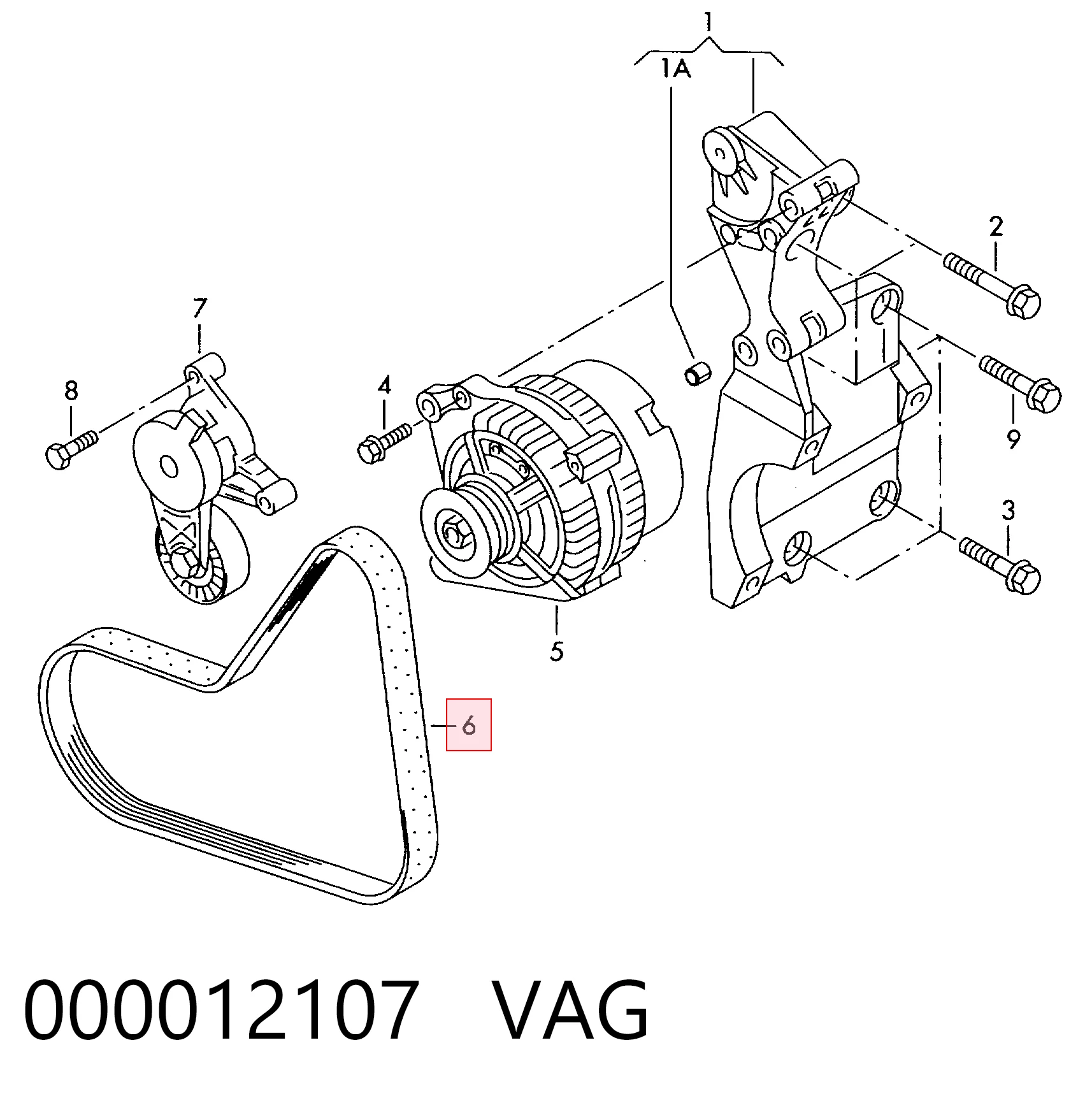 000012107 VAG Pas napędowy mechanizmów