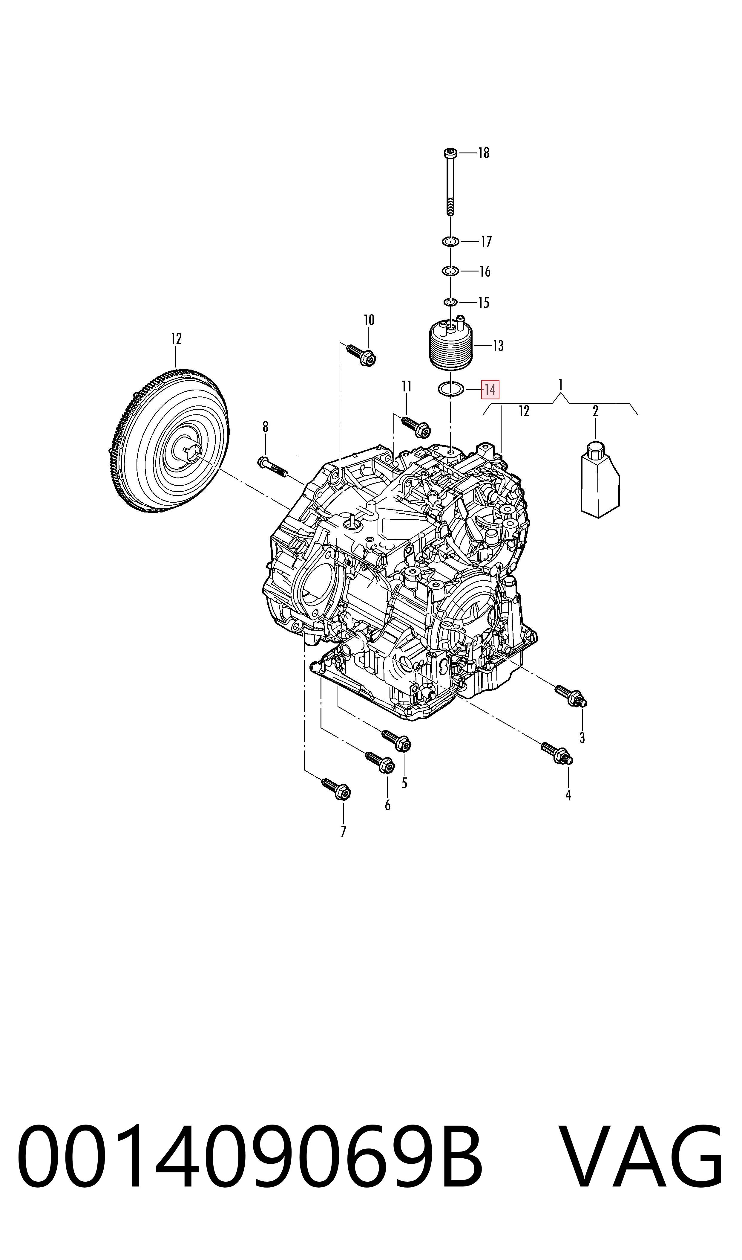 001409069B VAG Chłodnica automatycznej/mechanicznej skrzyni biegów