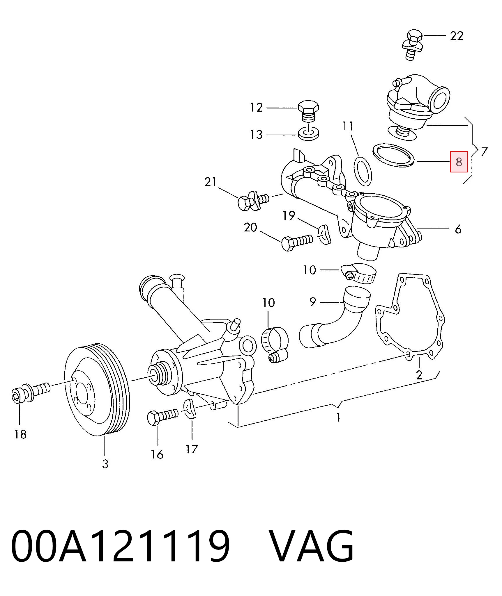 Do koszyka Uszczelka termostatu Volkswagen LT 28-35 II 2DB, 2DE, 2DK