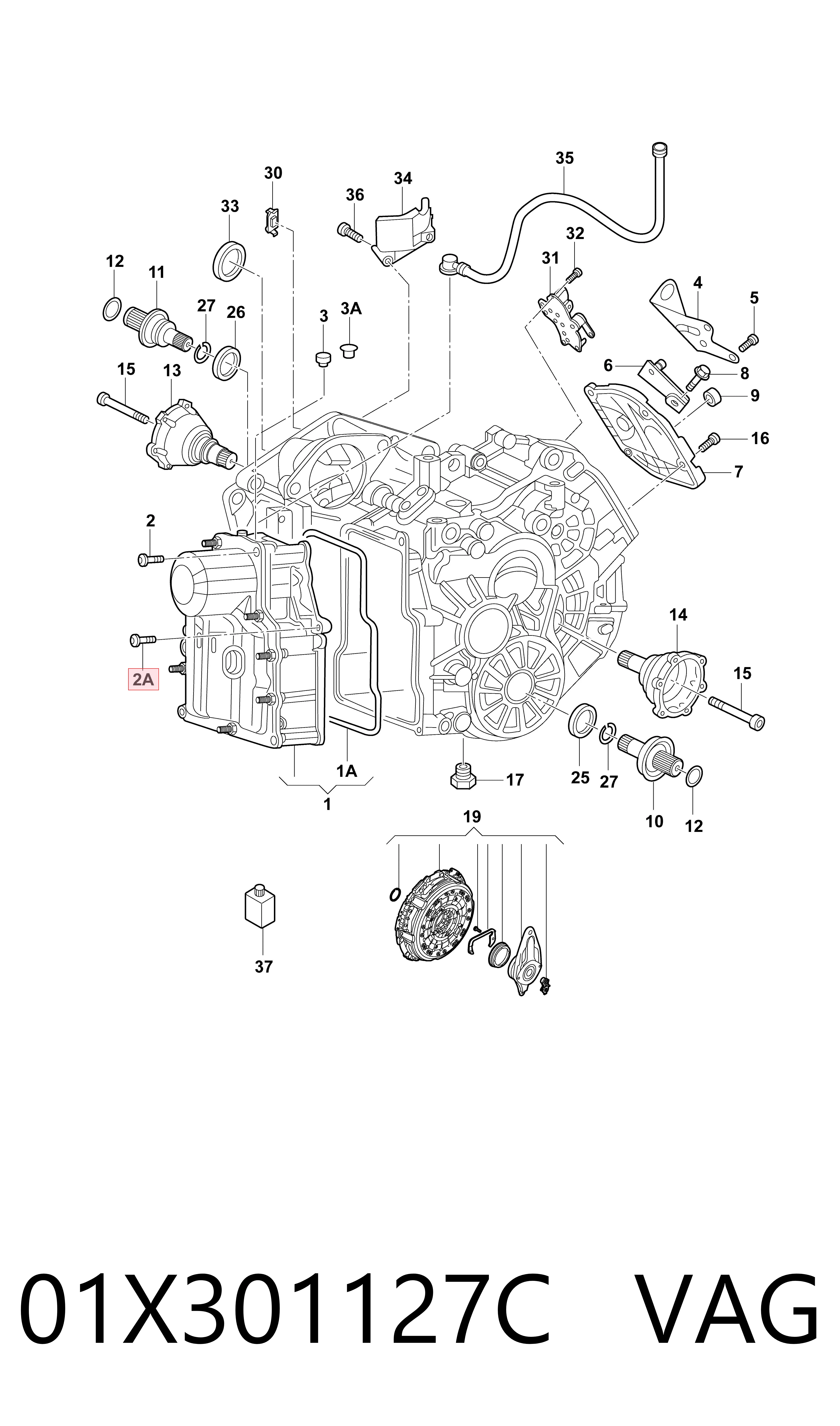 Korek miski automatycznej skrzyni biegów VAG 01X301127C cena, od 4,56 USD
