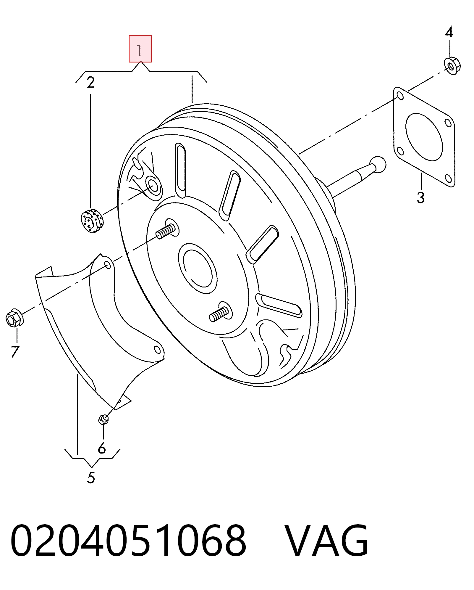 Wzmacniacz próżniowy hamulców Volkswagen Golf IV hatchback (1J1) (1997 - 2008) cena, od 73,21 USD