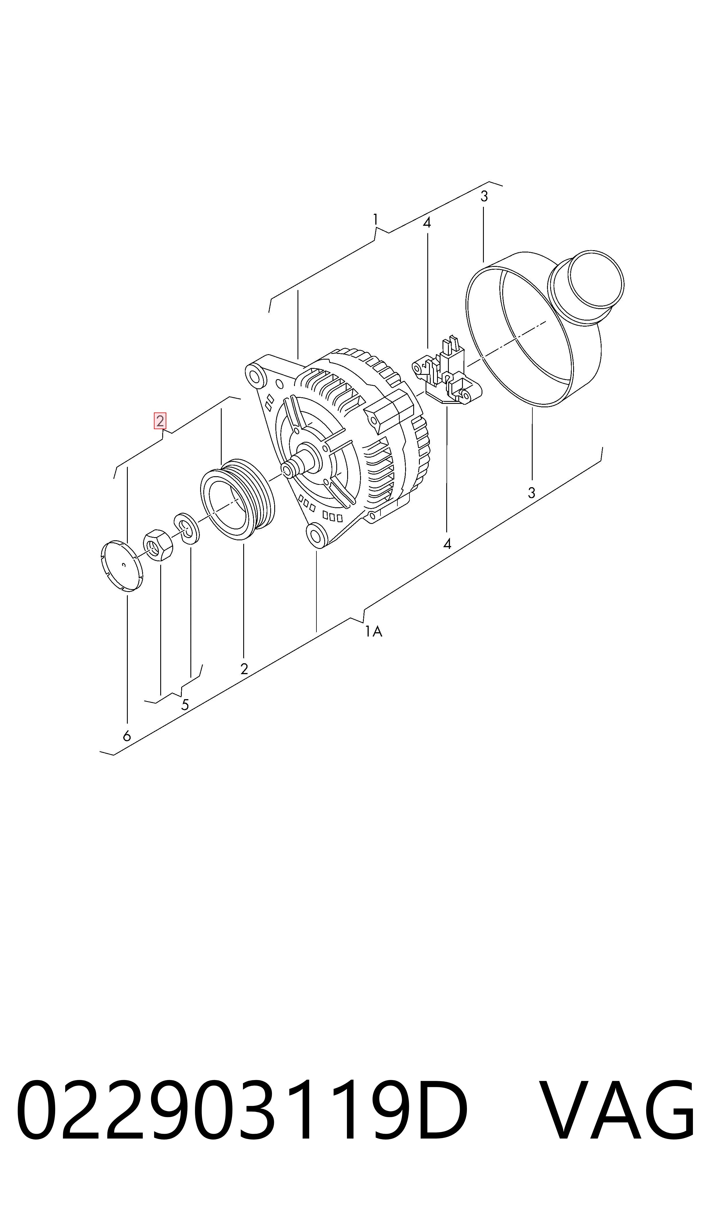 022903119D VAG Koło pasowe alternatora