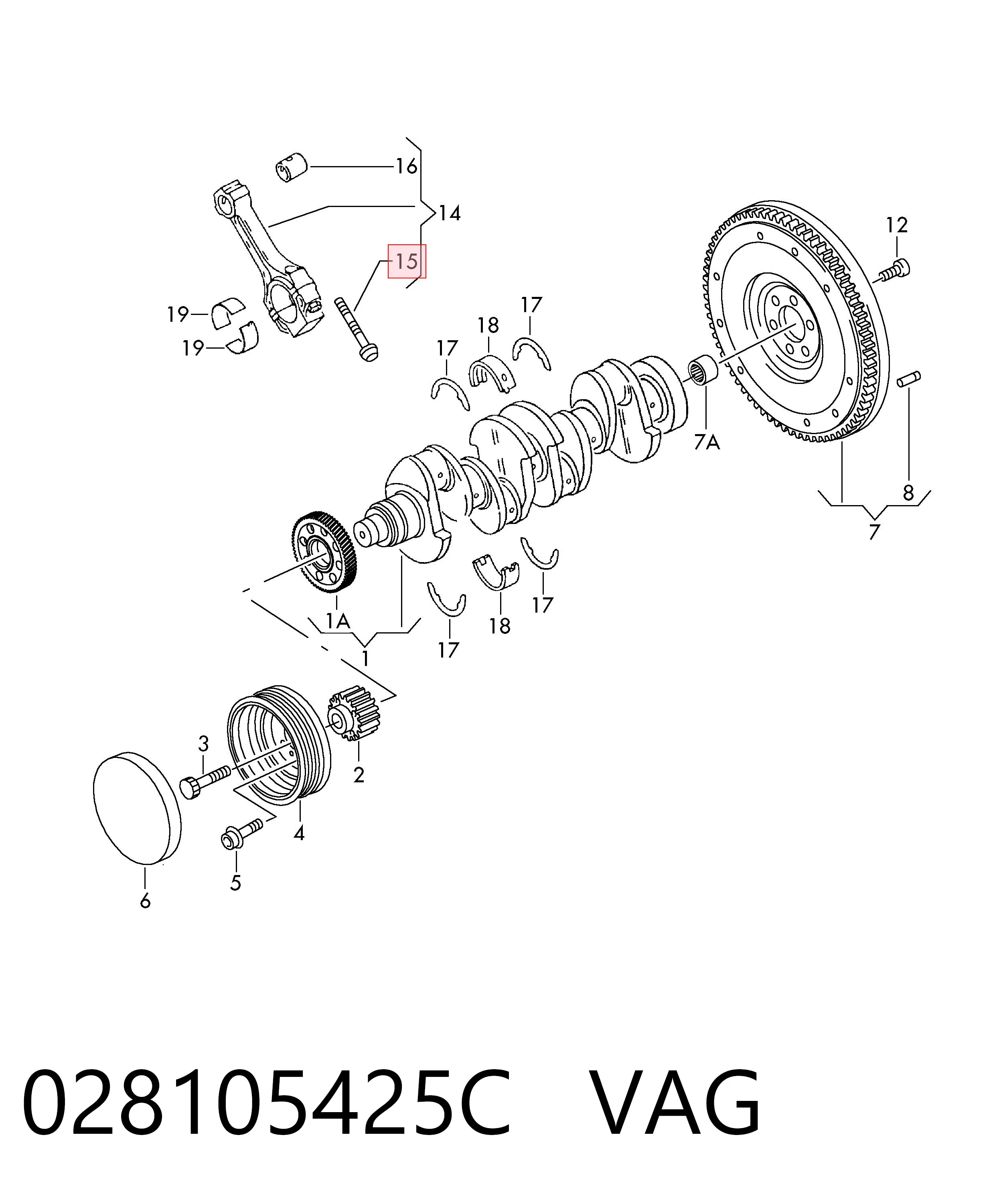 028105425C VAG Śruba korbowodu