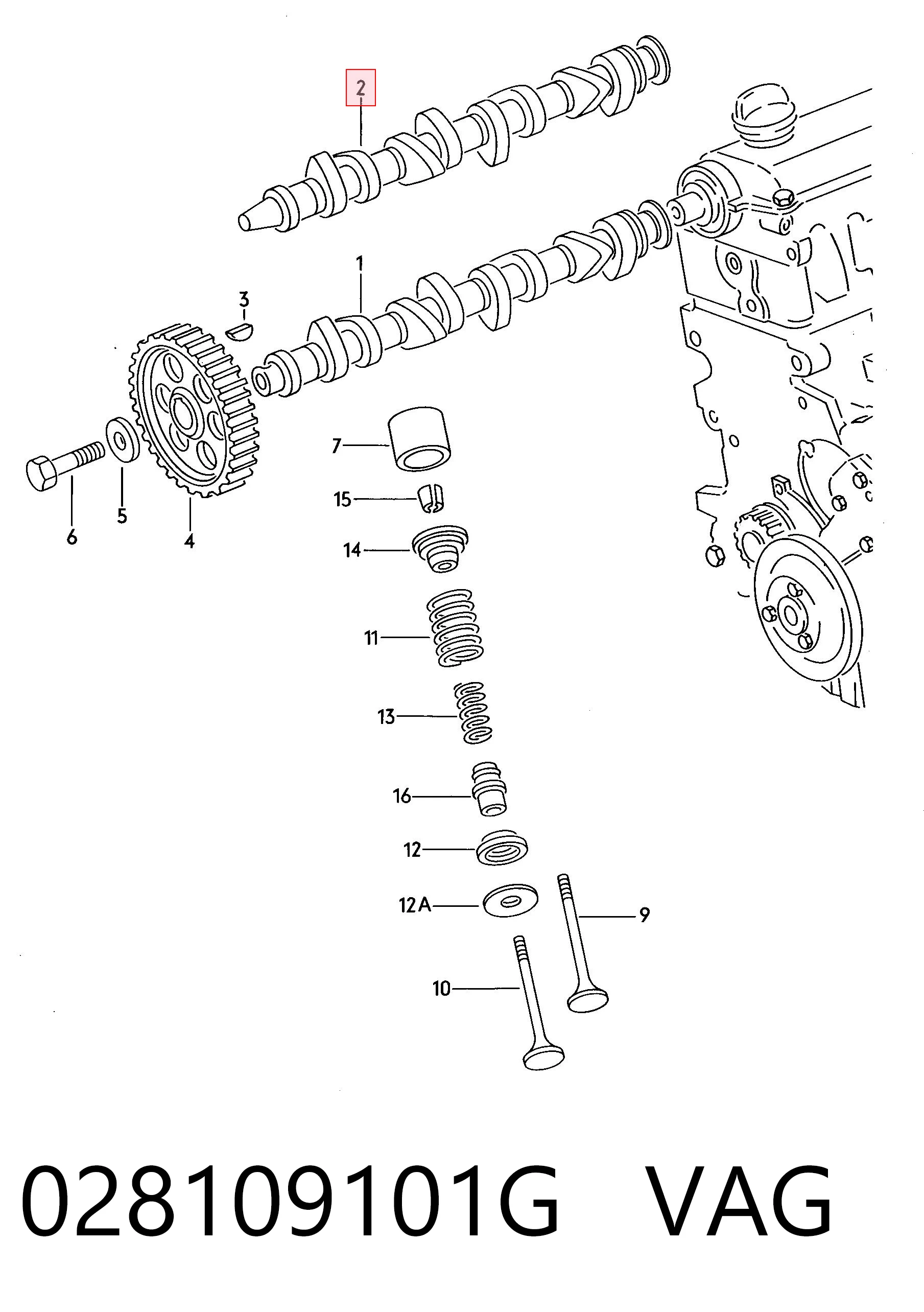 Wał rozrządu silnika ssący, dolotowy Volkswagen Golf III hatchback (1H1) (1989 - 2000) cena, od 138,81 USD
