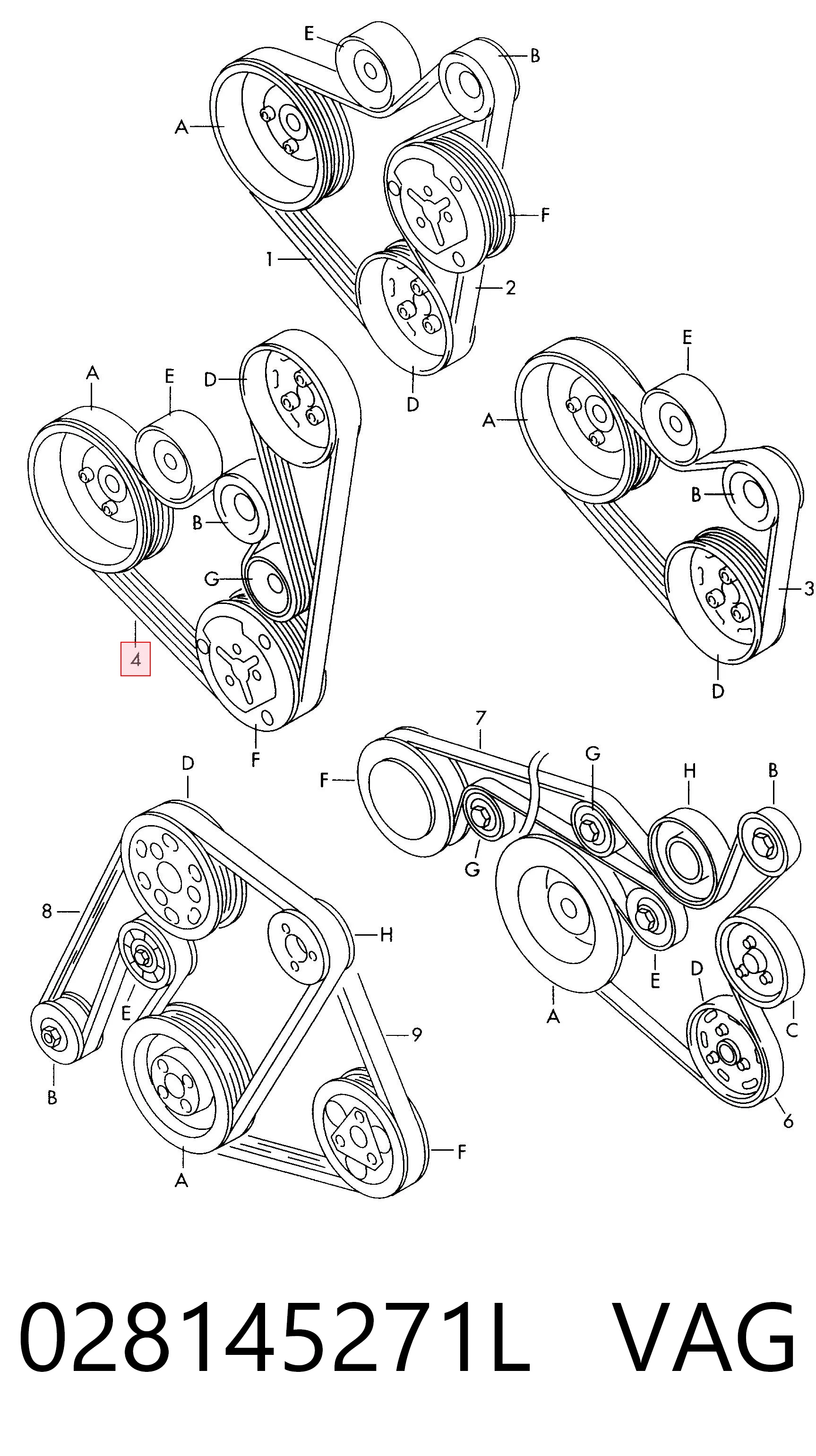 028145271L VAG Pas napędowy mechanizmów