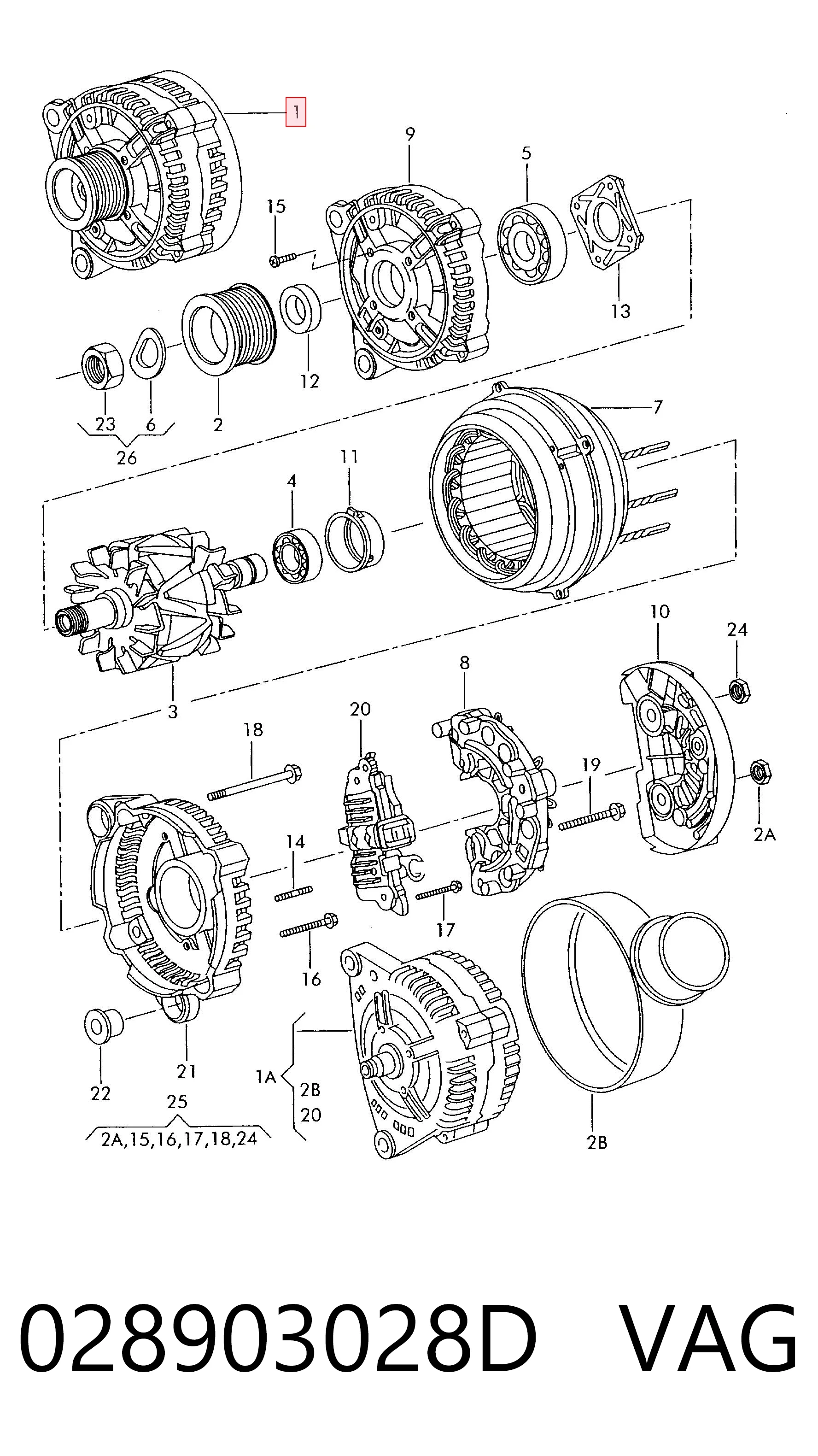 Alternator 028903028D VAG