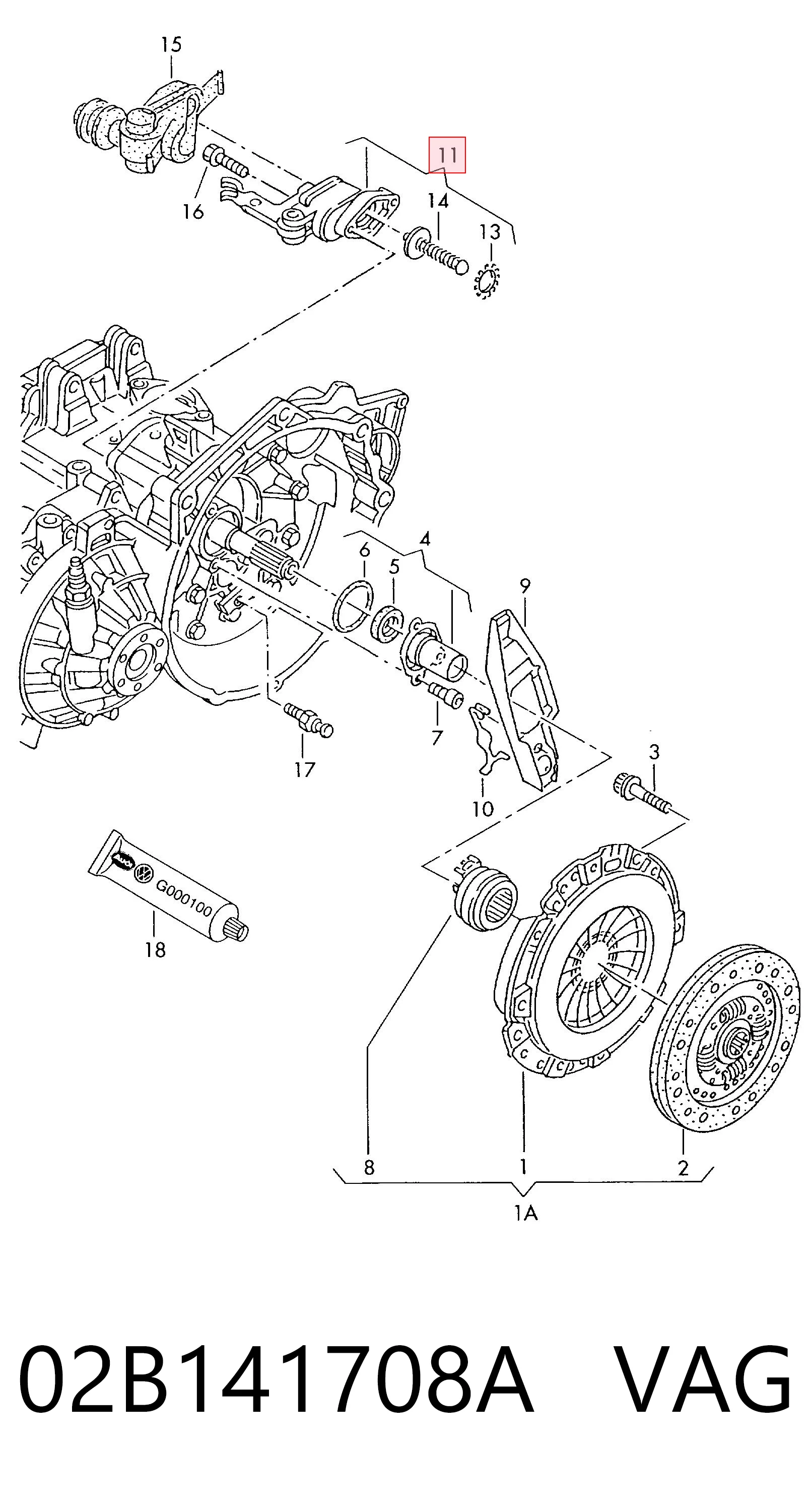 02B141708A VAG Aktuator sprzęgła
