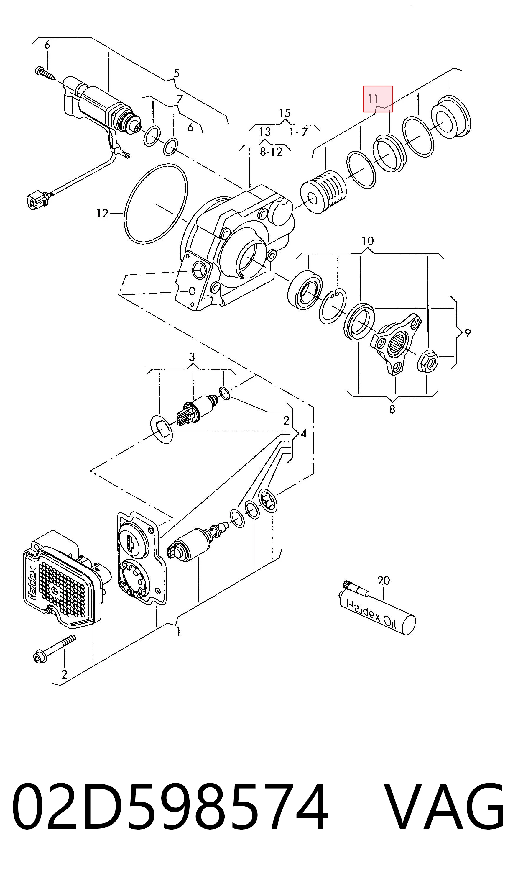02D598574 VAG Filtr układu hydraulicznego