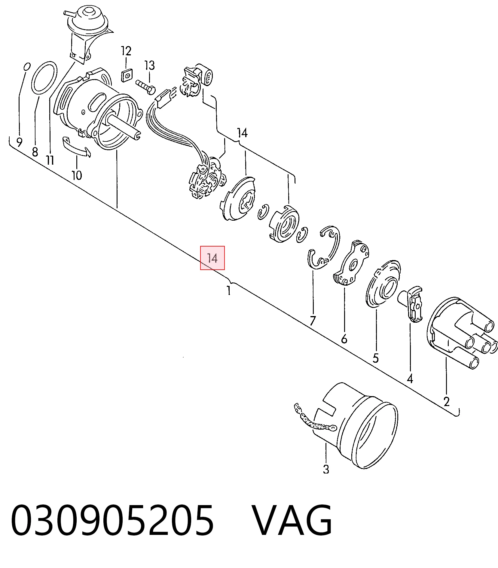 Do koszyka Czujnik Halla Volkswagen Golf II 19E, 1G1