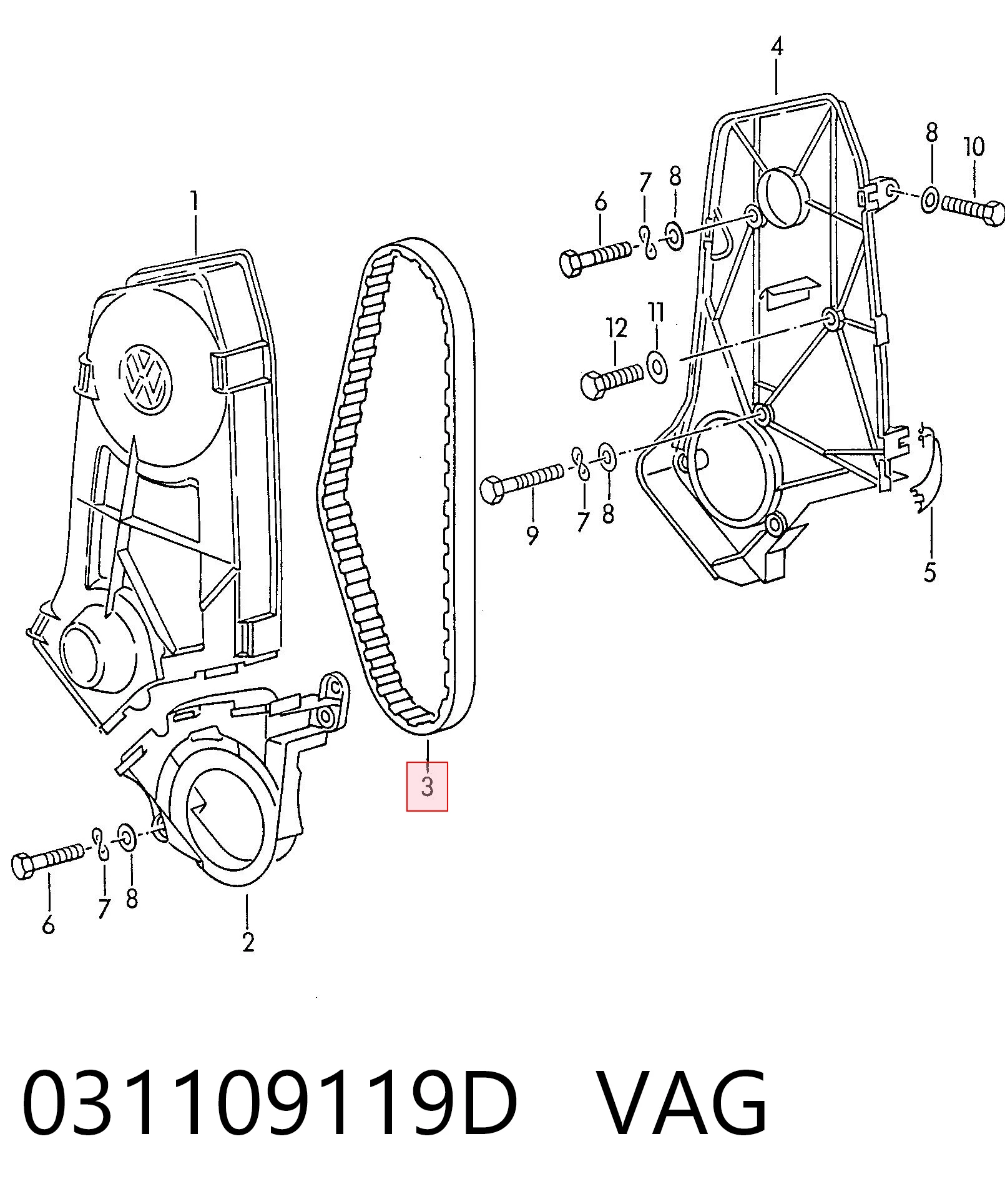 Pasek rozrządu VT154 Iveco