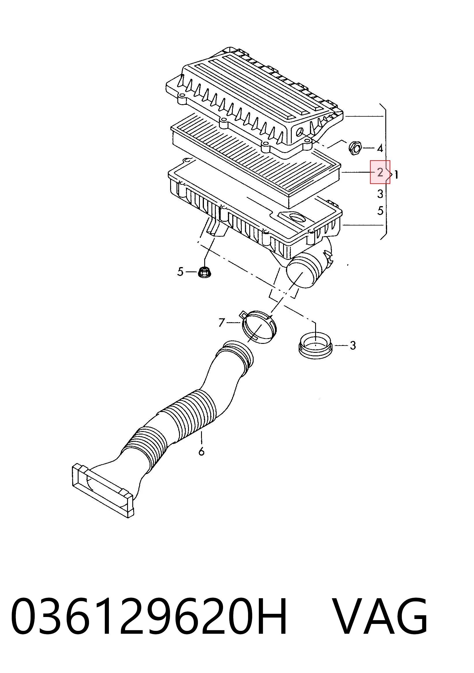 Filtr powietrza VAG 036129620H cena, od 12,53 USD