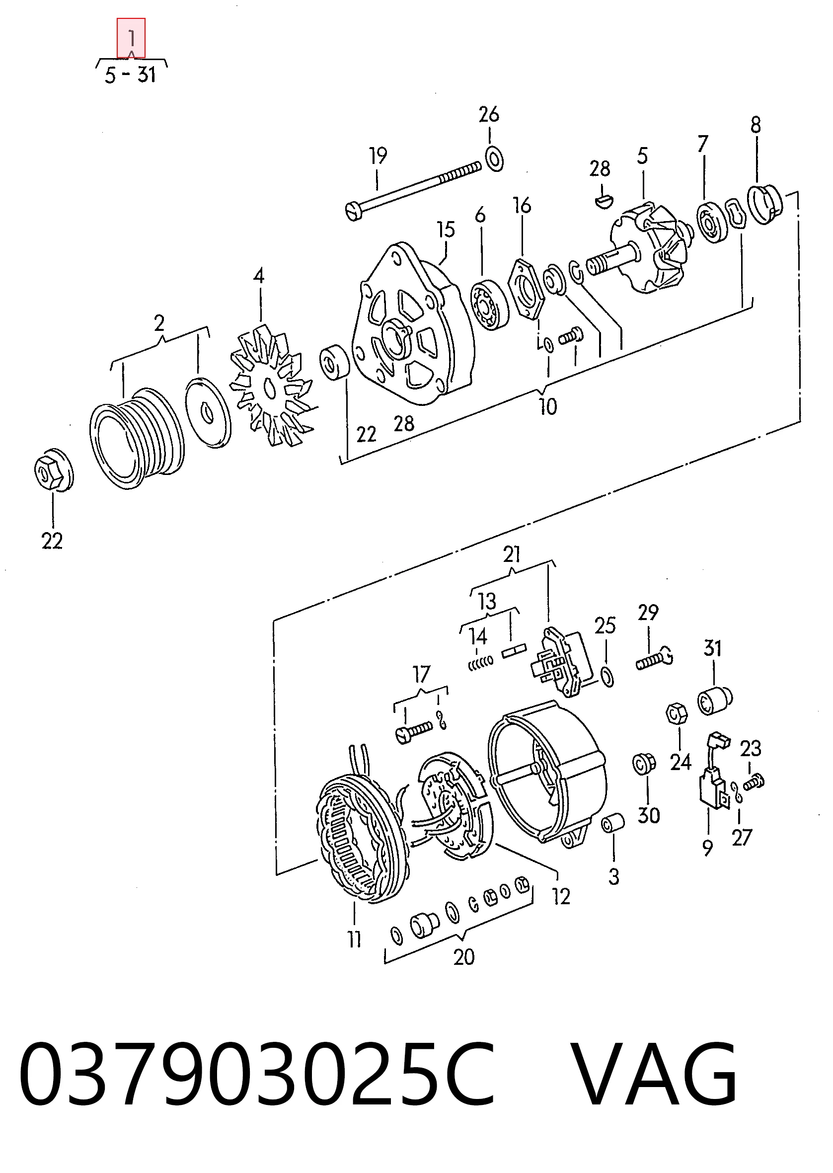 037903025C VAG Alternator