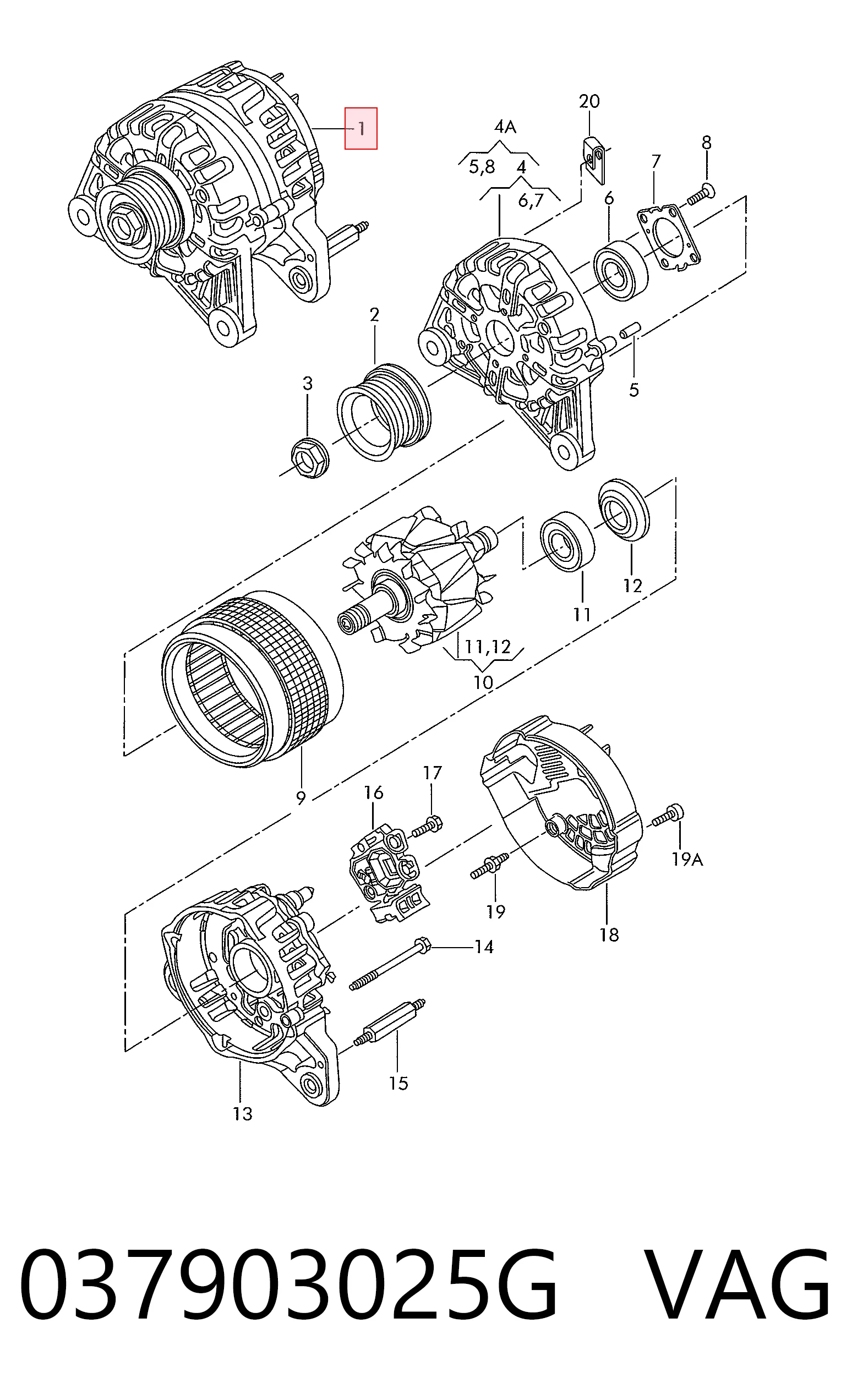 037903025G VAG Alternator