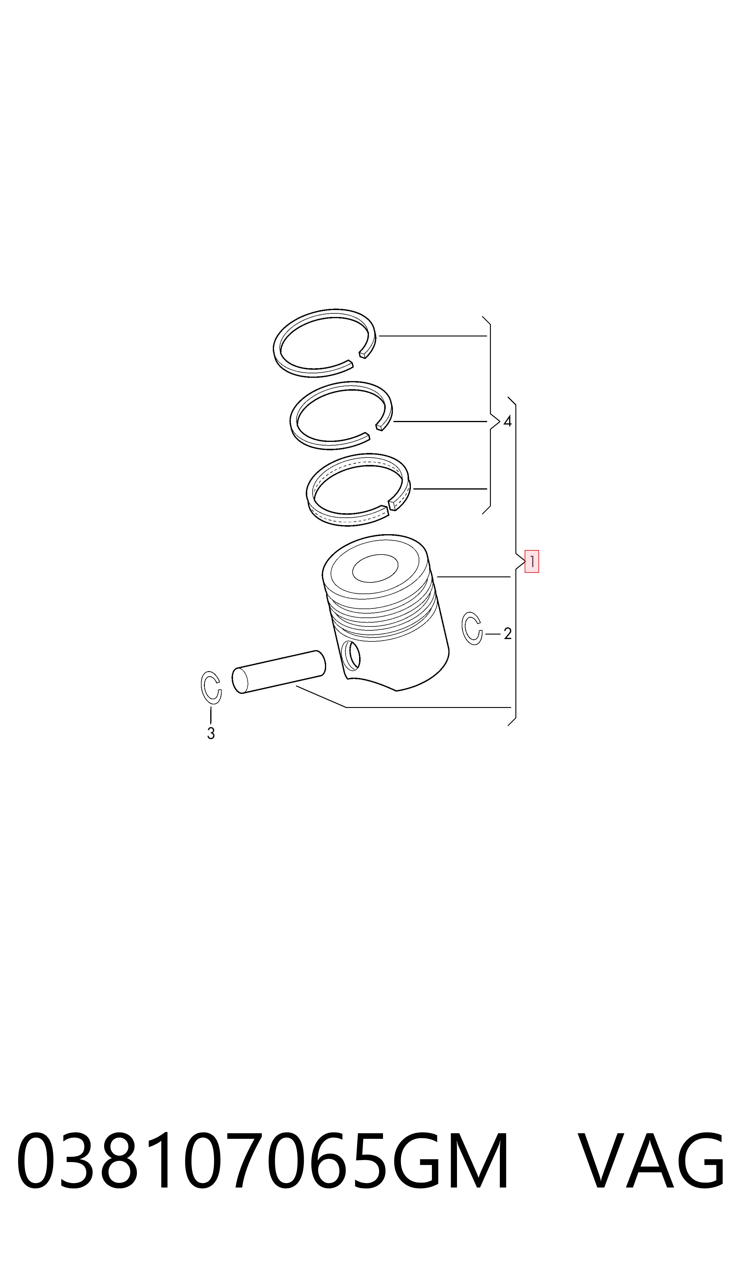 Tłok, komplet do jednego cylindru, STD do Volkswagen Polo IV 9N, 9A