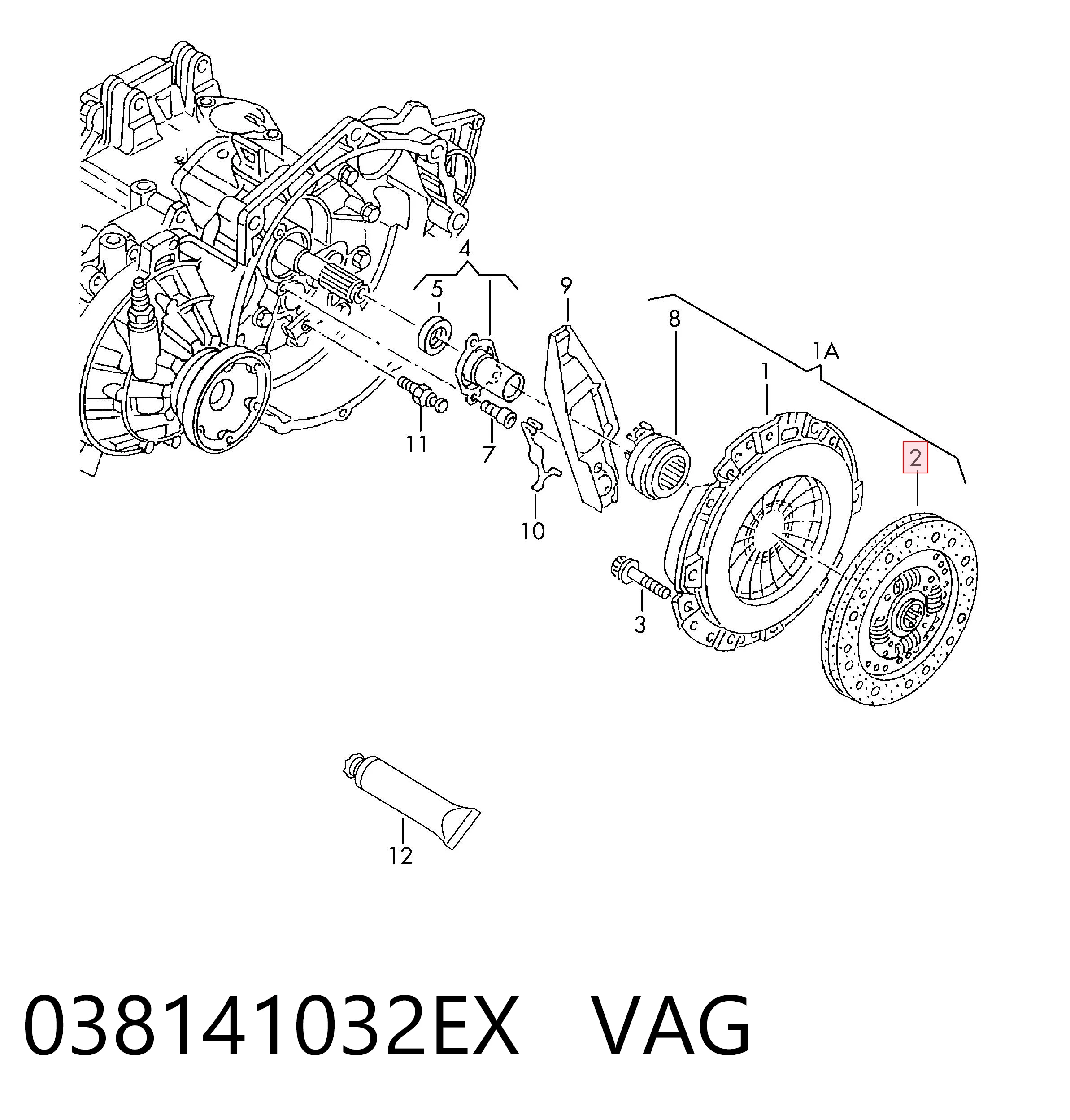 038141032EX VAG Tarcza sprzęgła