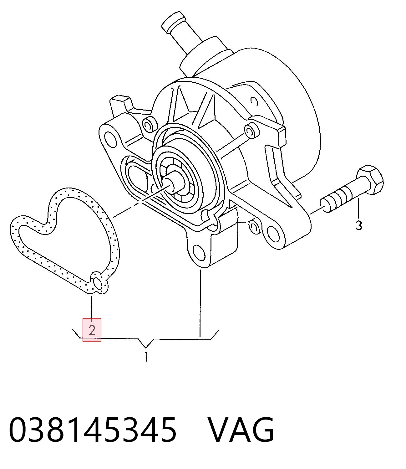 038145345 VAG Uszczelka pompy próżniowej