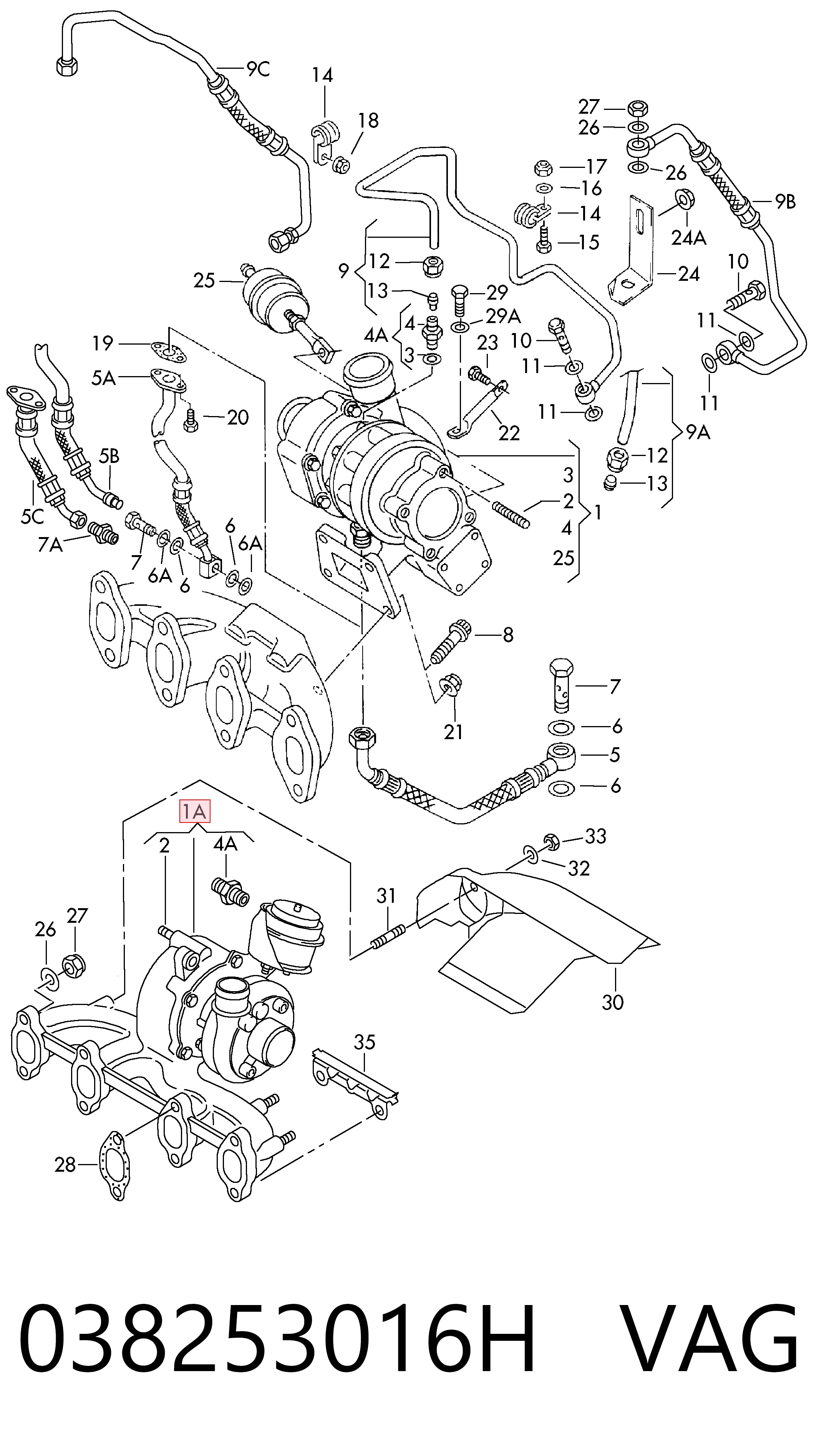 038253016H VAG Turbina