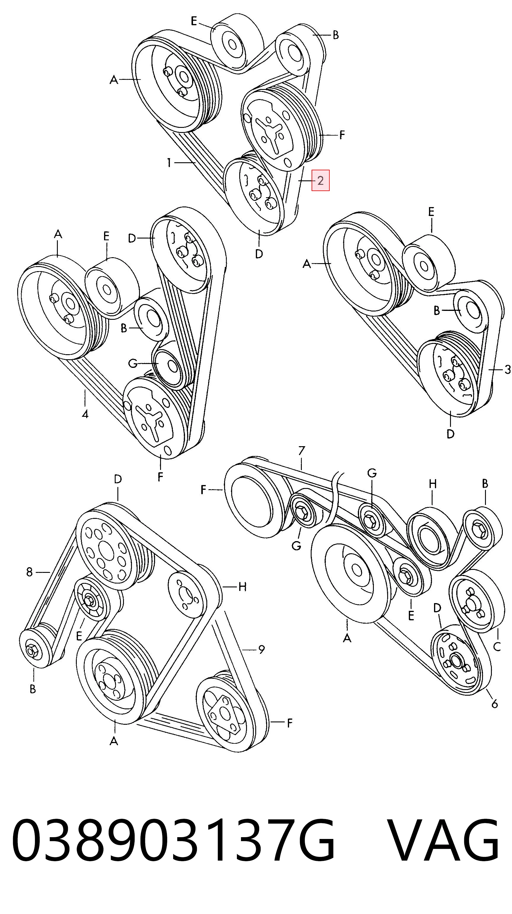 038903137G VAG Pas napędowy mechanizmów