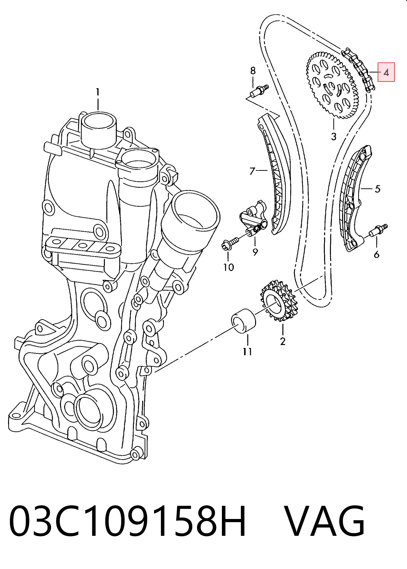 03C109158H VAG Łańcuch rozrządu