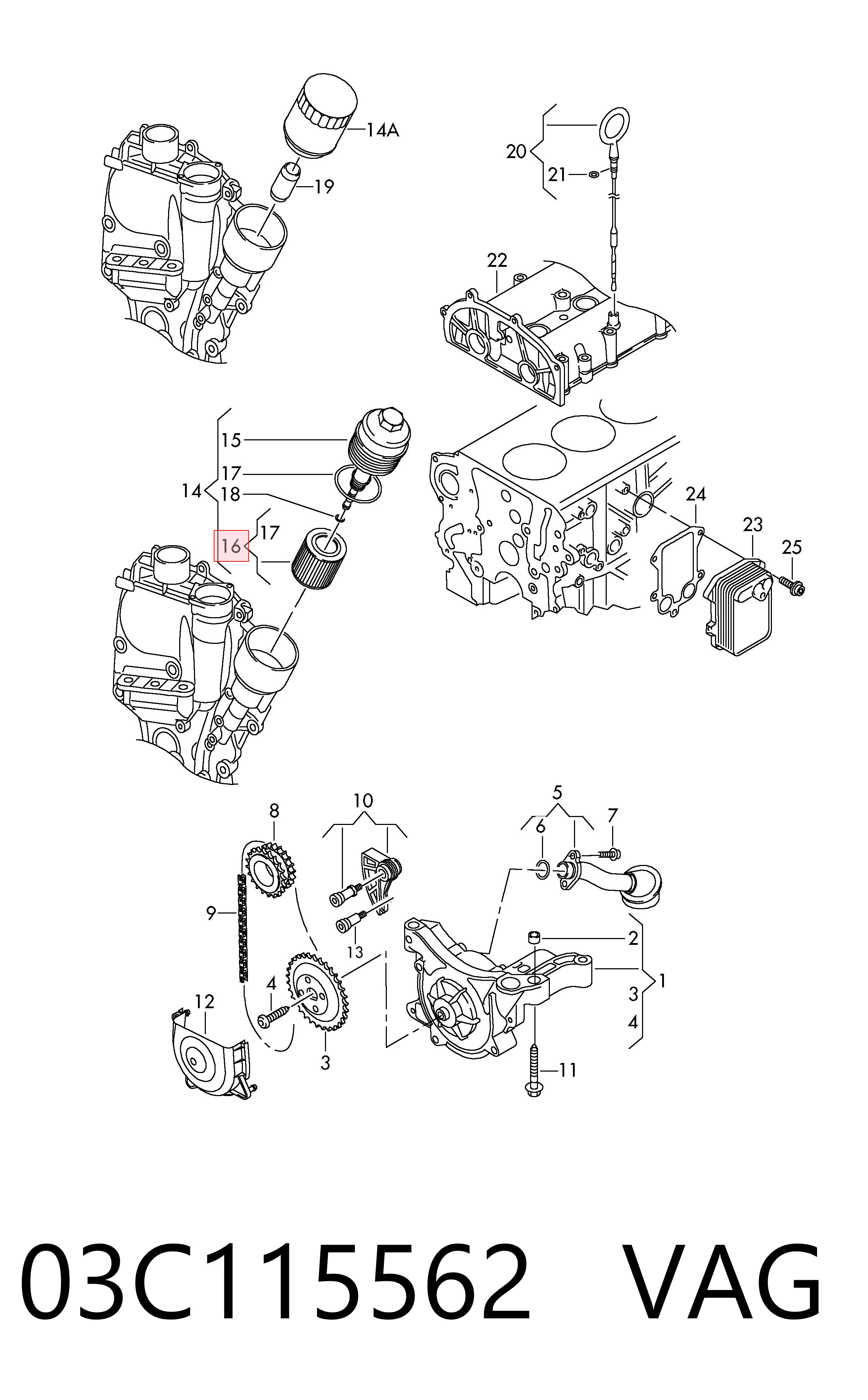 03C115562 VAG Filtr oleju