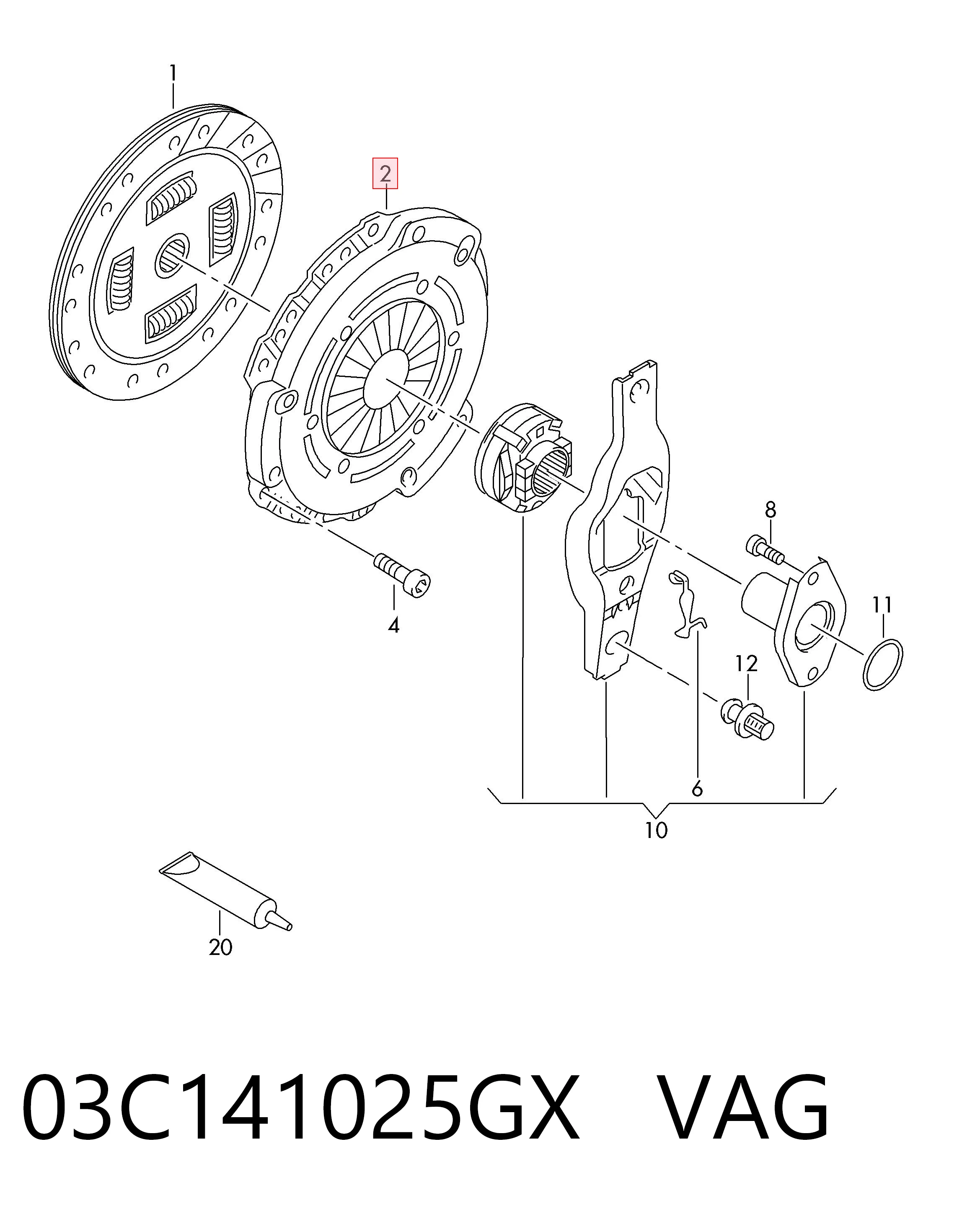 Docisk sprzęgła Skoda Octavia III A7 liftback (5E3, NL3, NR3) (2012 - 2021) cena, od 94,54 USD