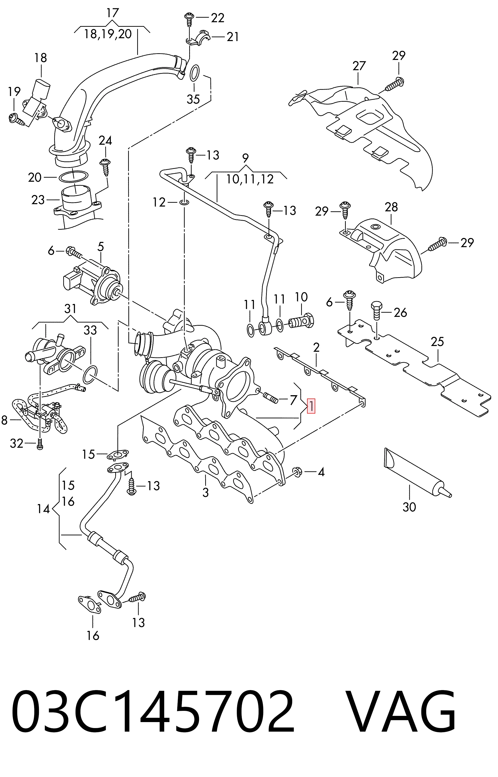 03C145702 VAG Turbina