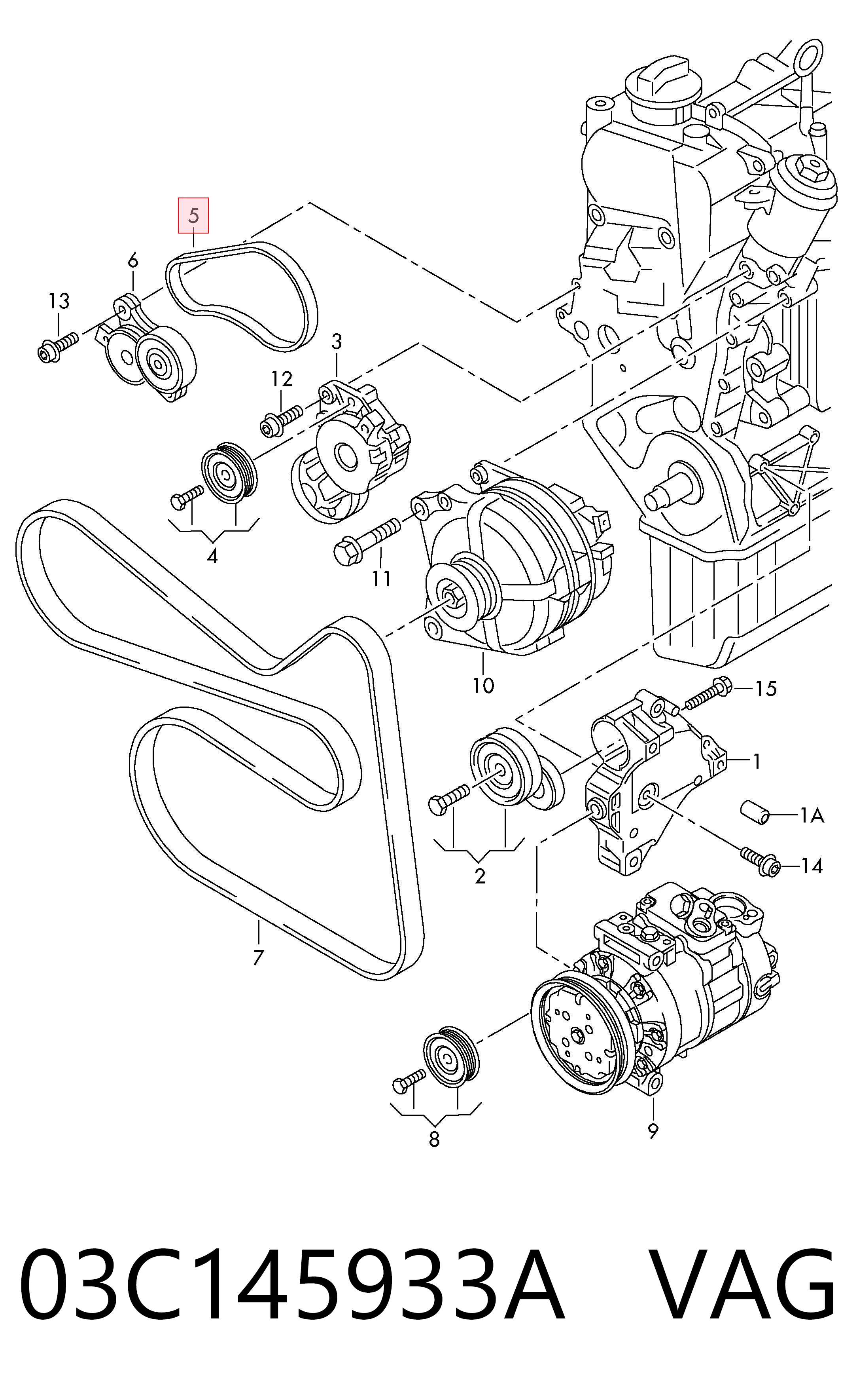 03C145933A VAG Pas napędowy mechanizmów