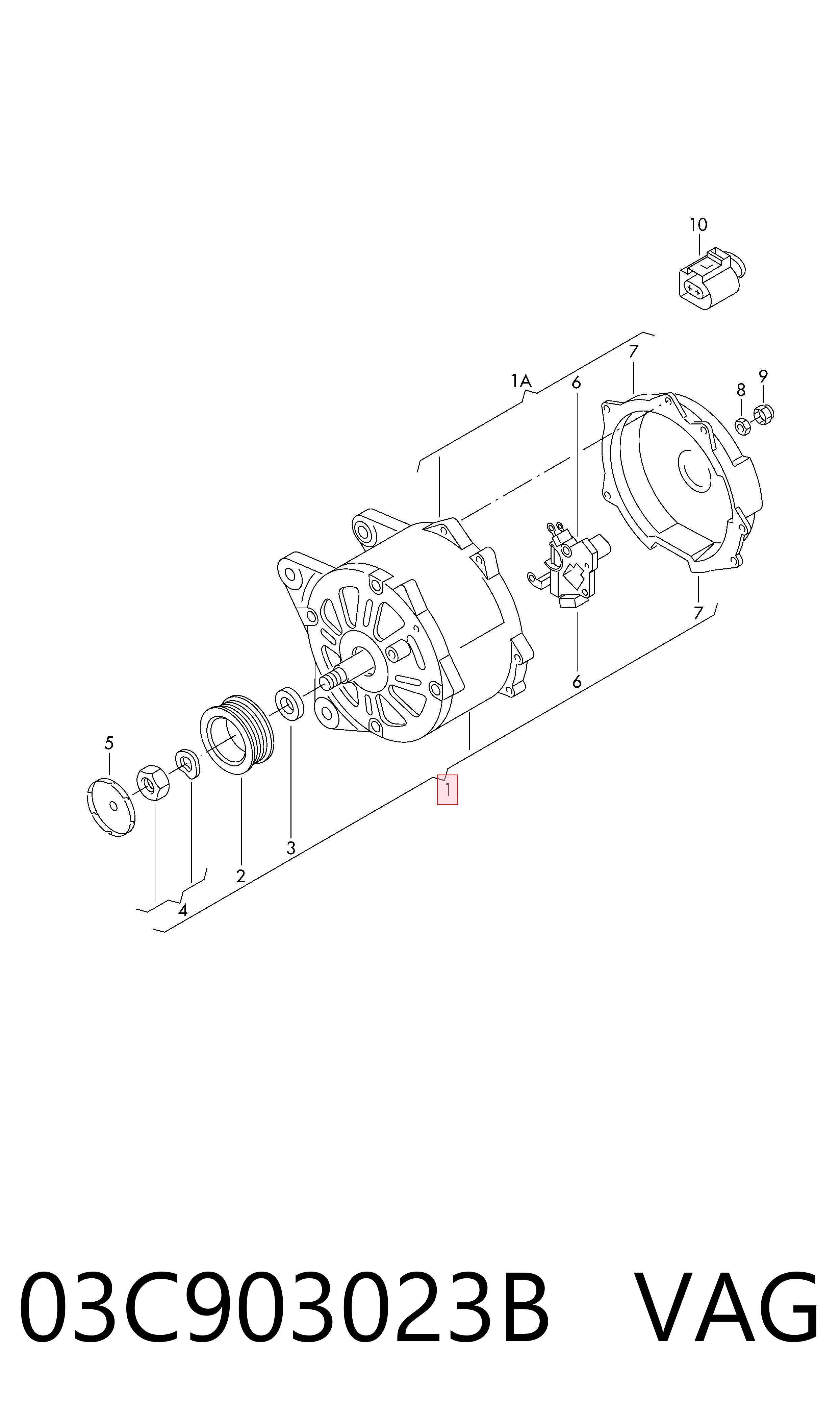 Alternator VAG 03C903023B cena, od 98,75 USD