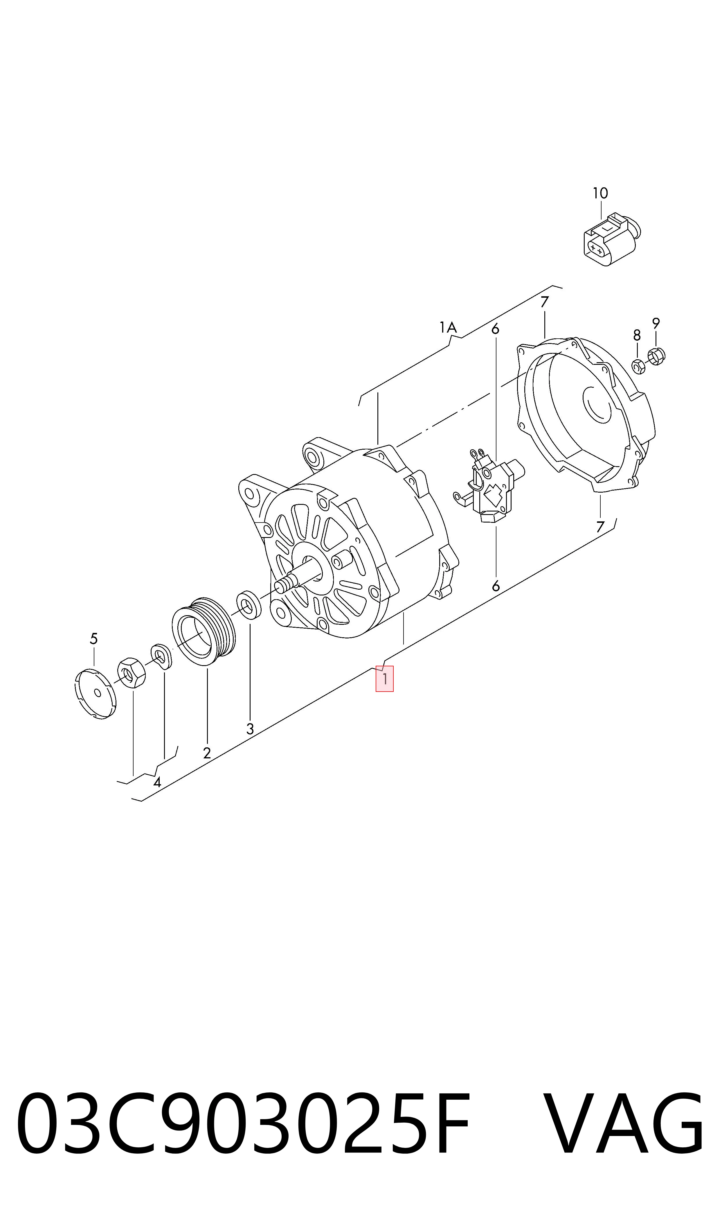 03C903025F VAG Alternator