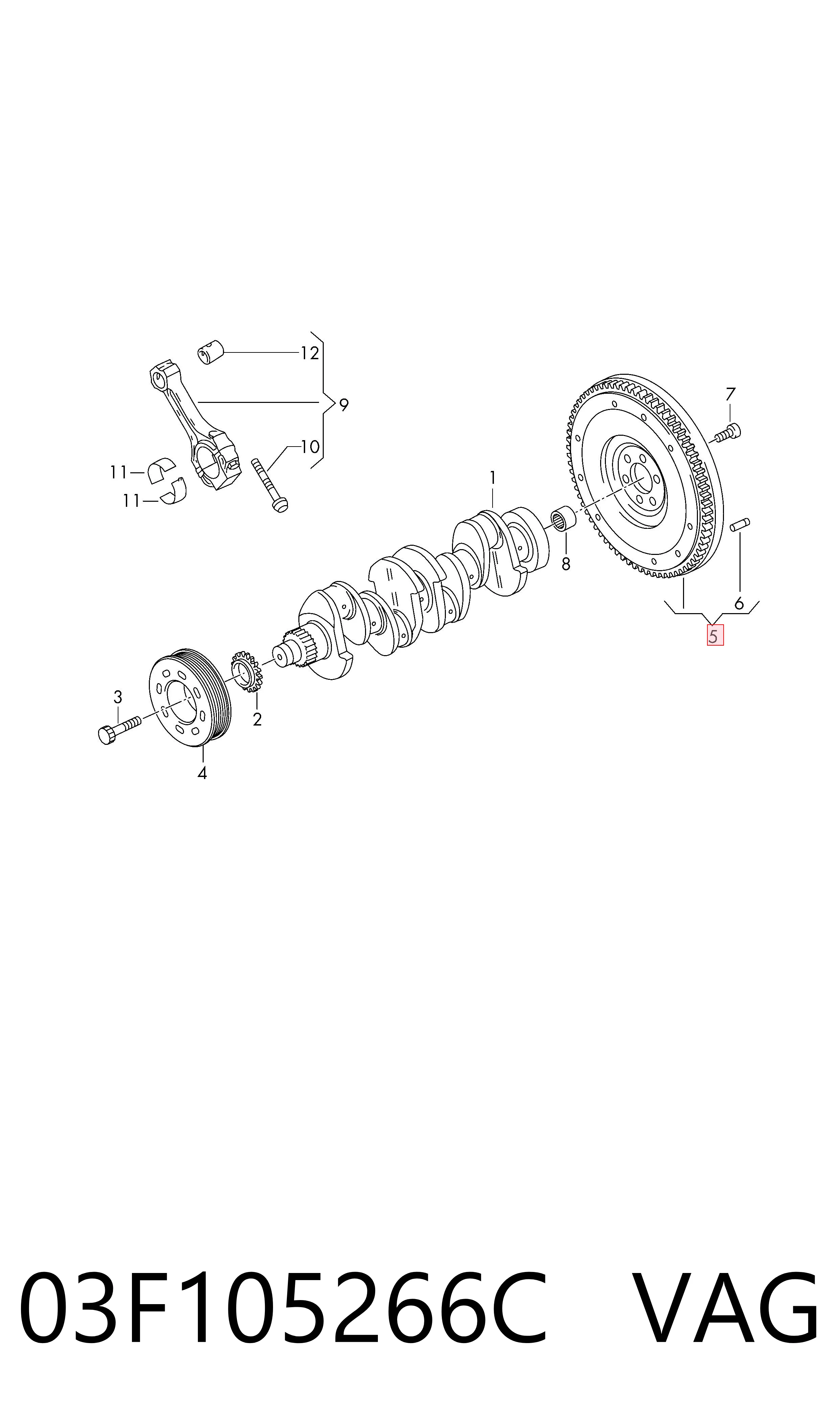 03F105266C VAG Koło zamachowe silnika