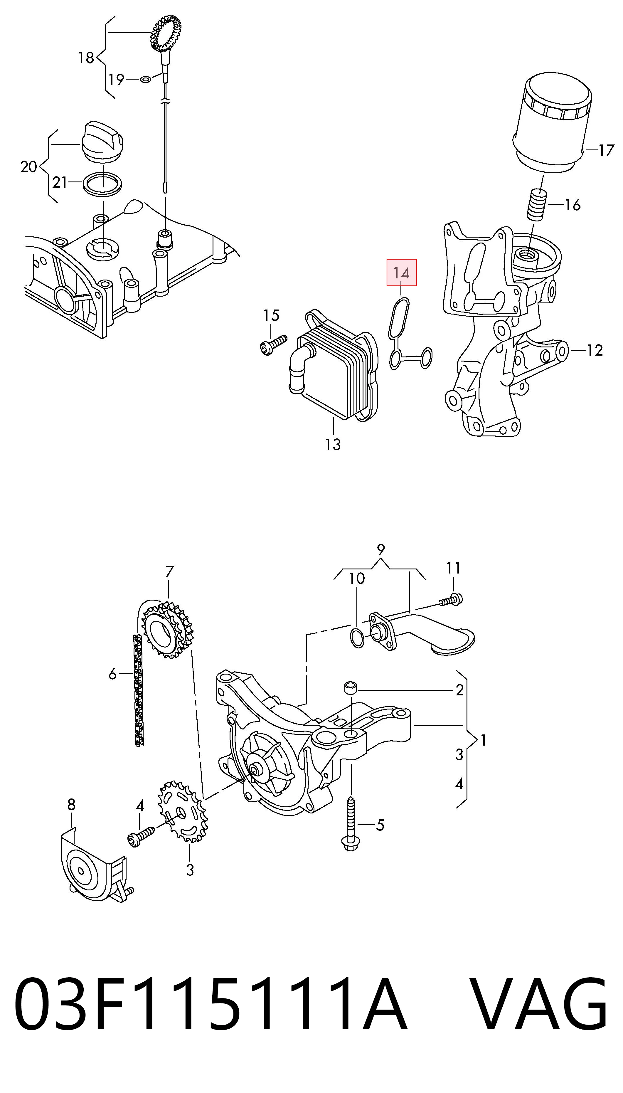 03F115111A VAG Uszczelka chłodnicy oleju