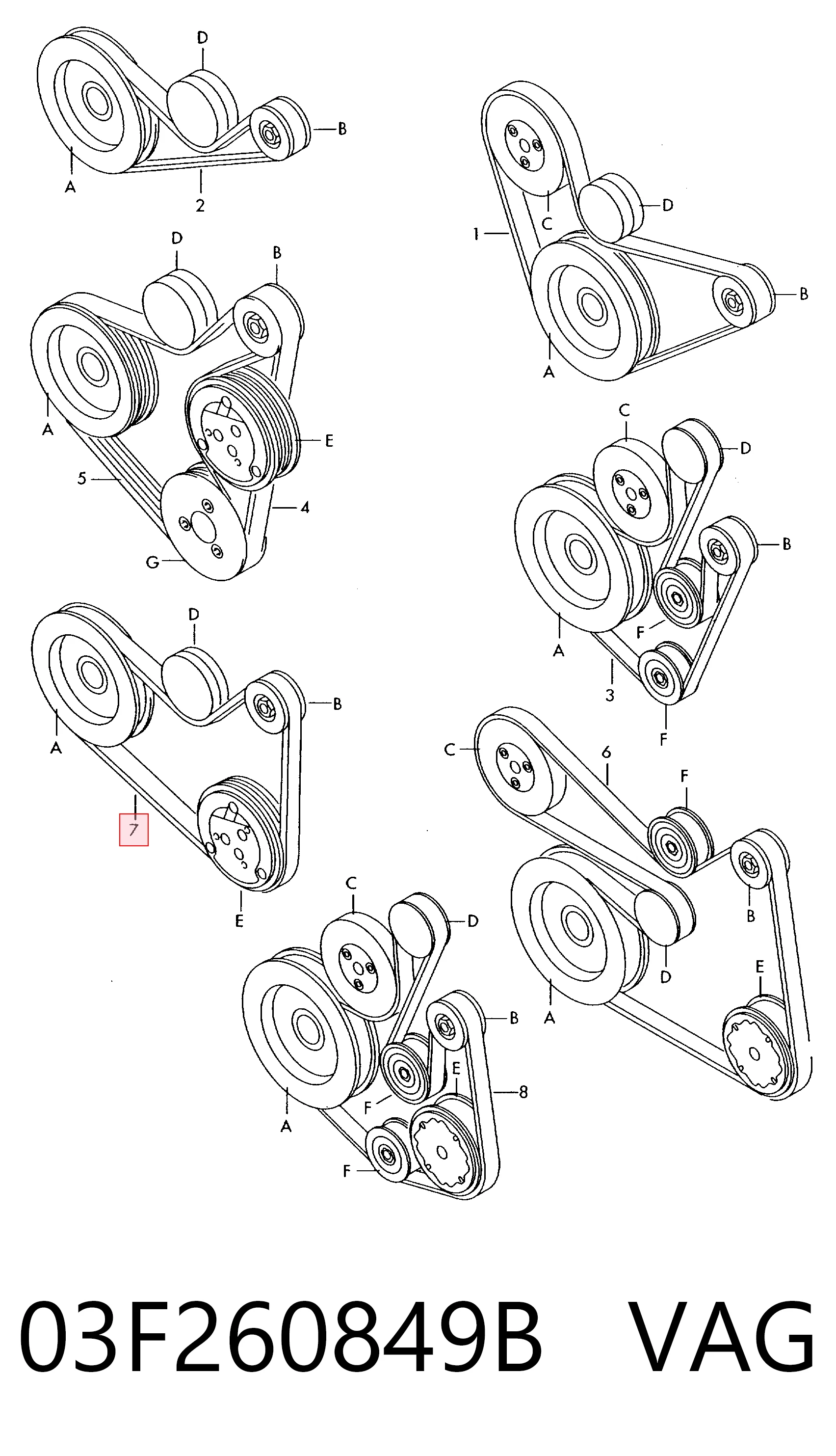 03F260849B VAG Pas napędowy mechanizmów