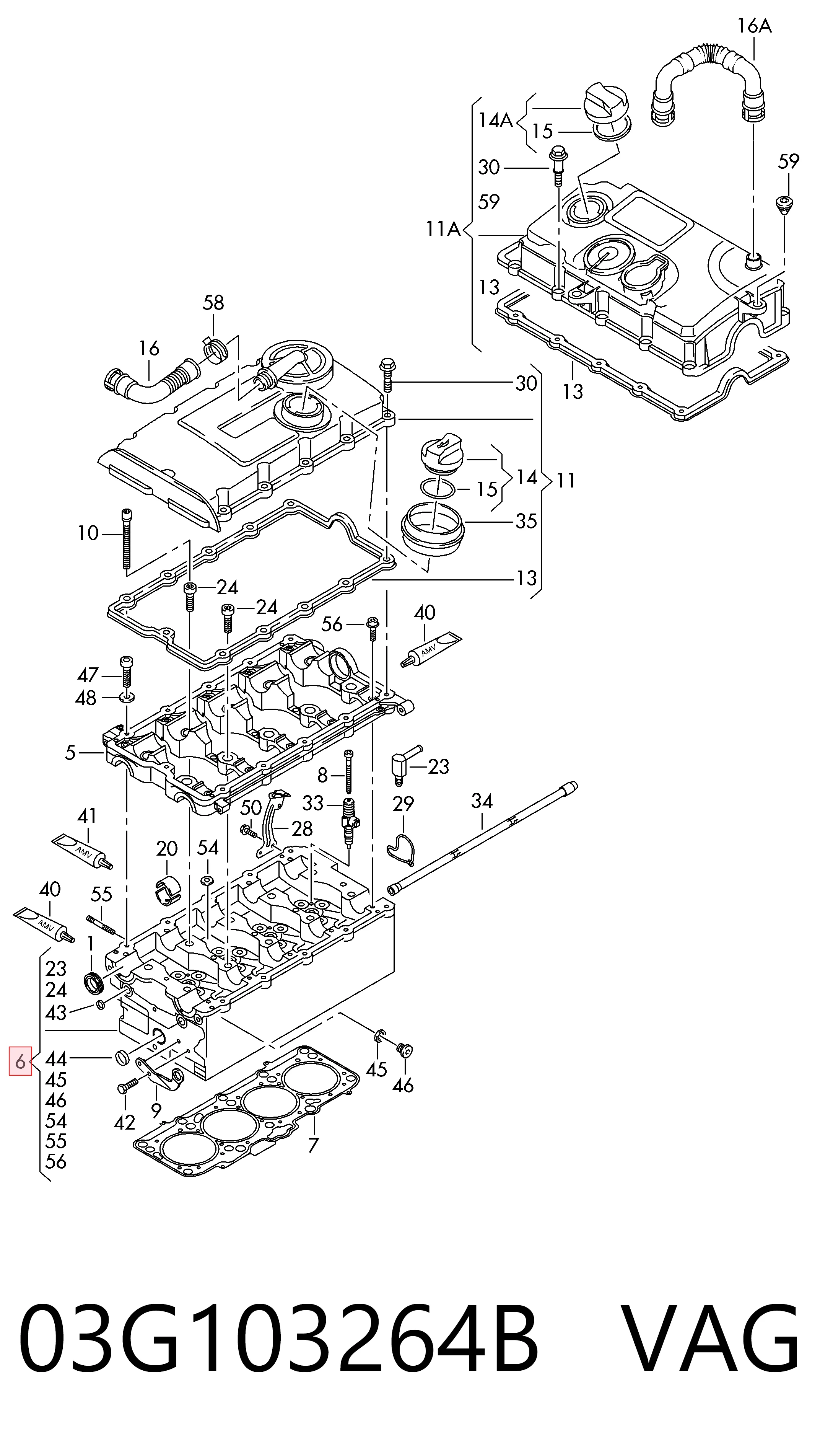 03G103264B VAG Głowica cylindrów