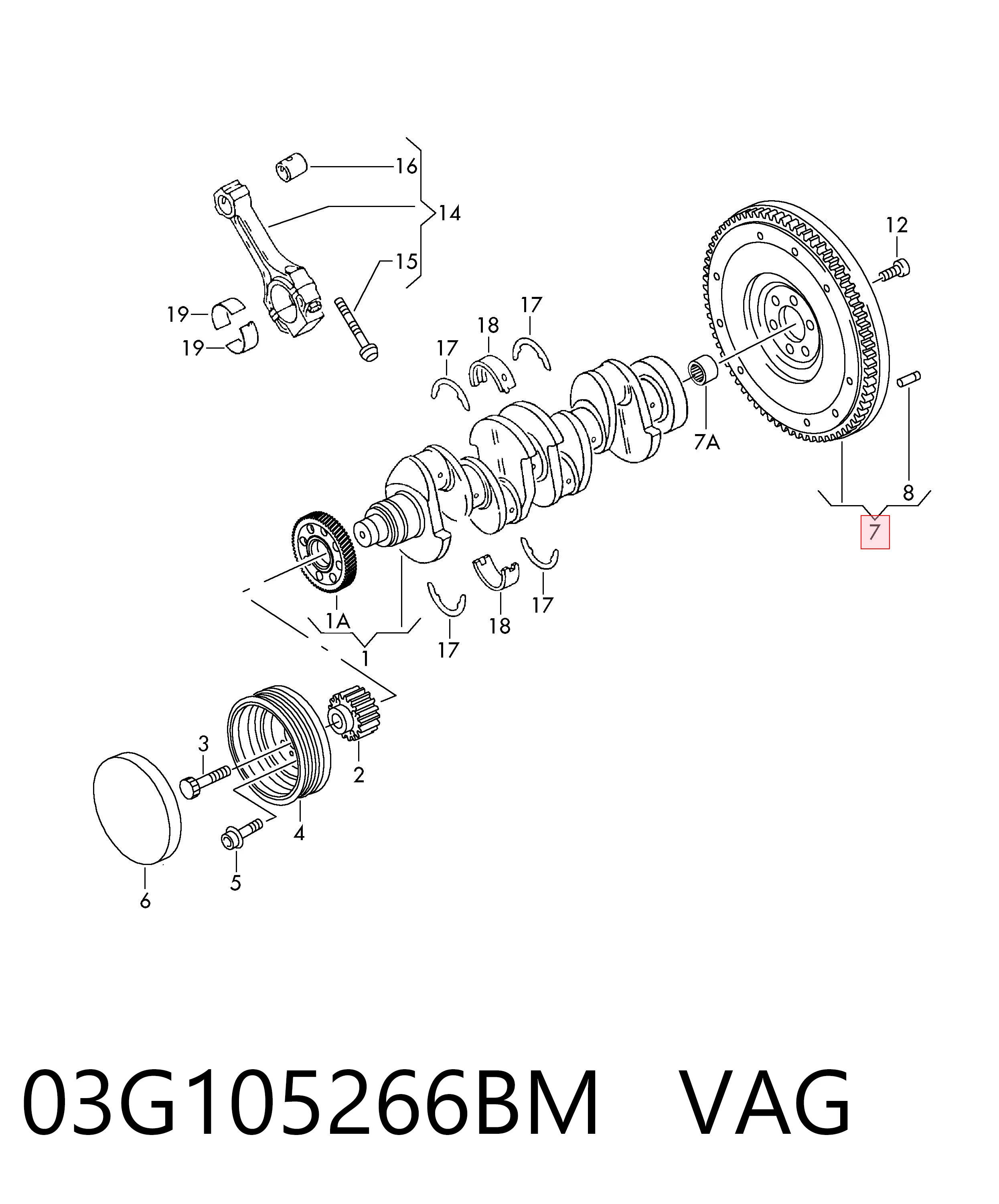 03G105266BM VAG Koło zamachowe silnika