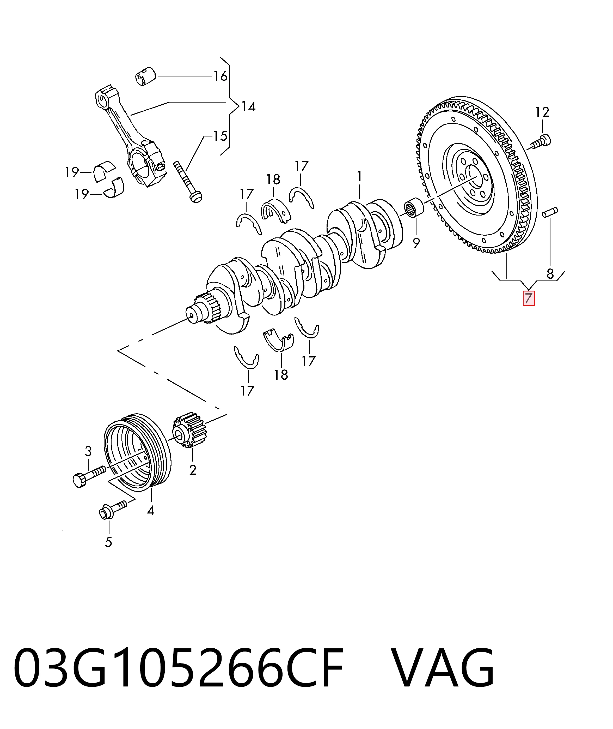 03G105266CF VAG Koło zamachowe silnika