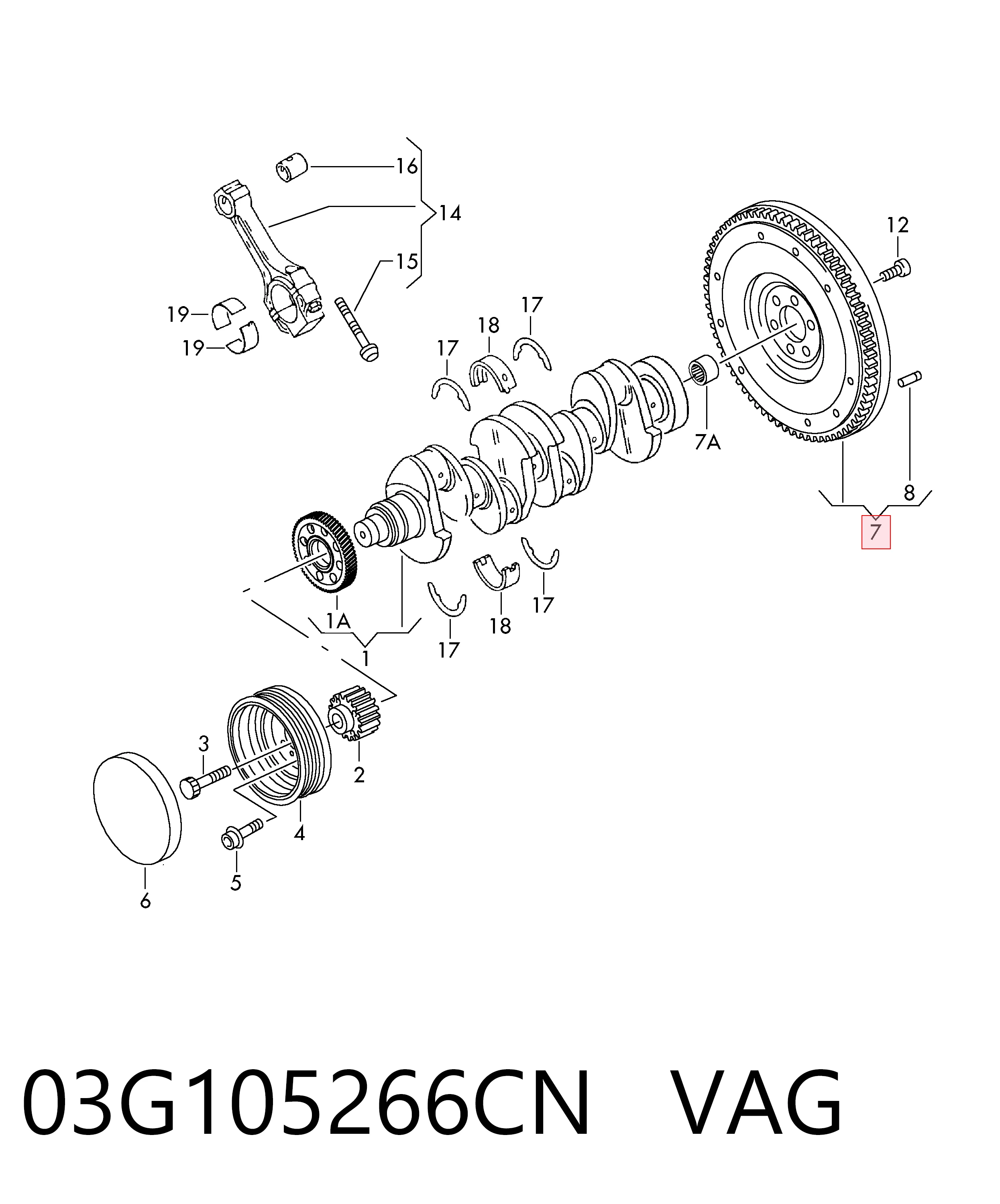 03G105266CN VAG Koło zamachowe silnika