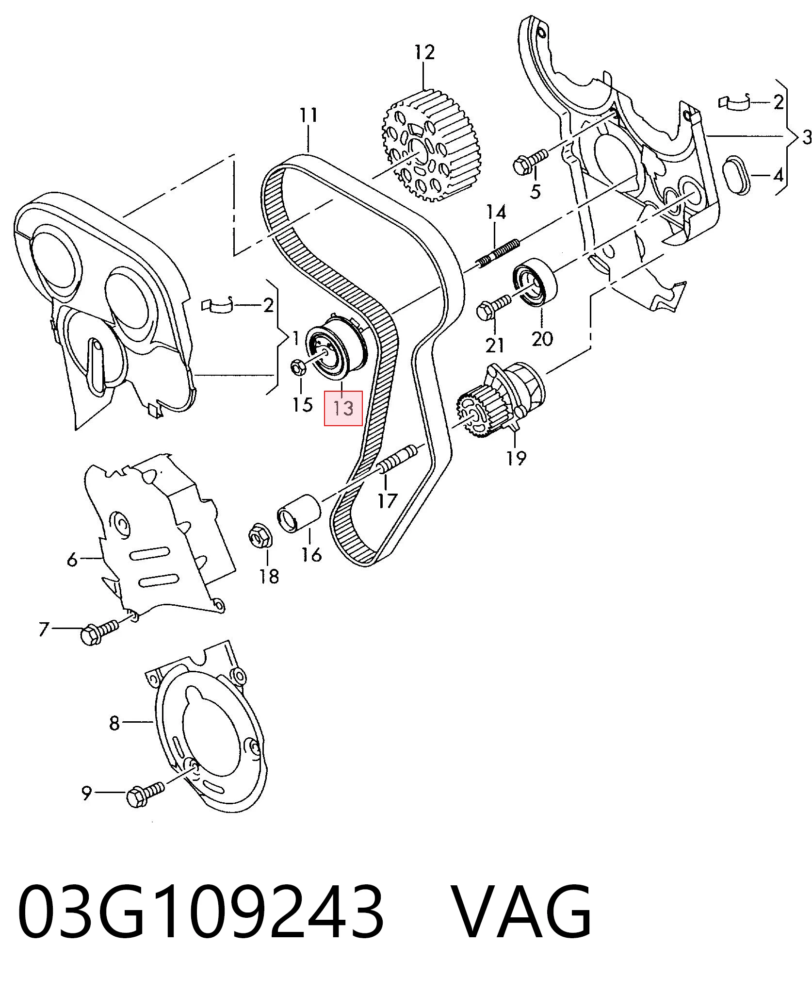 Rolka napinacza paska rozrządu VAG 03G109243 cena, od 47,00 USD
