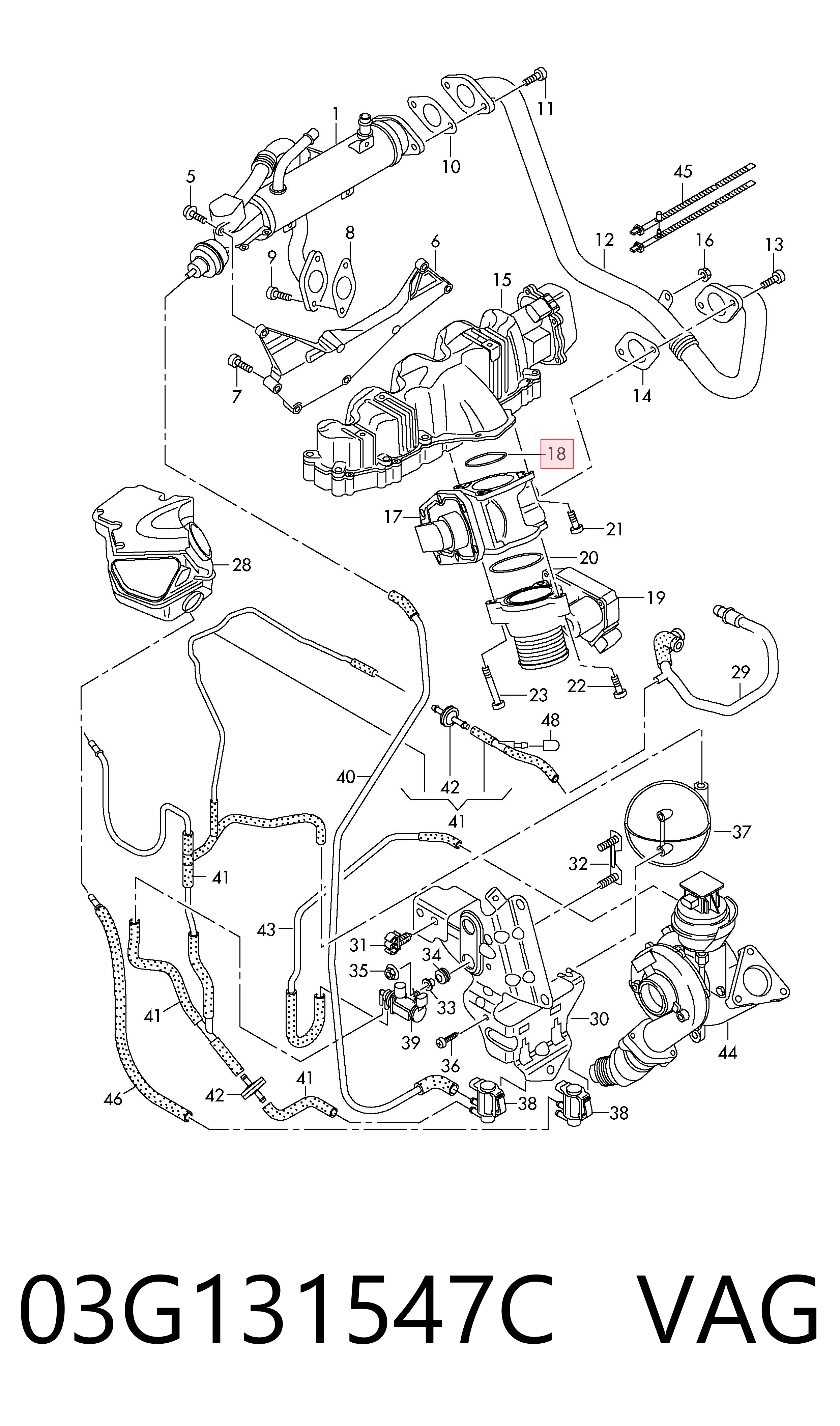 Uszczelka zaworu recyrkulacji EGR VAG 03G131547C cena, od 6,82 USD