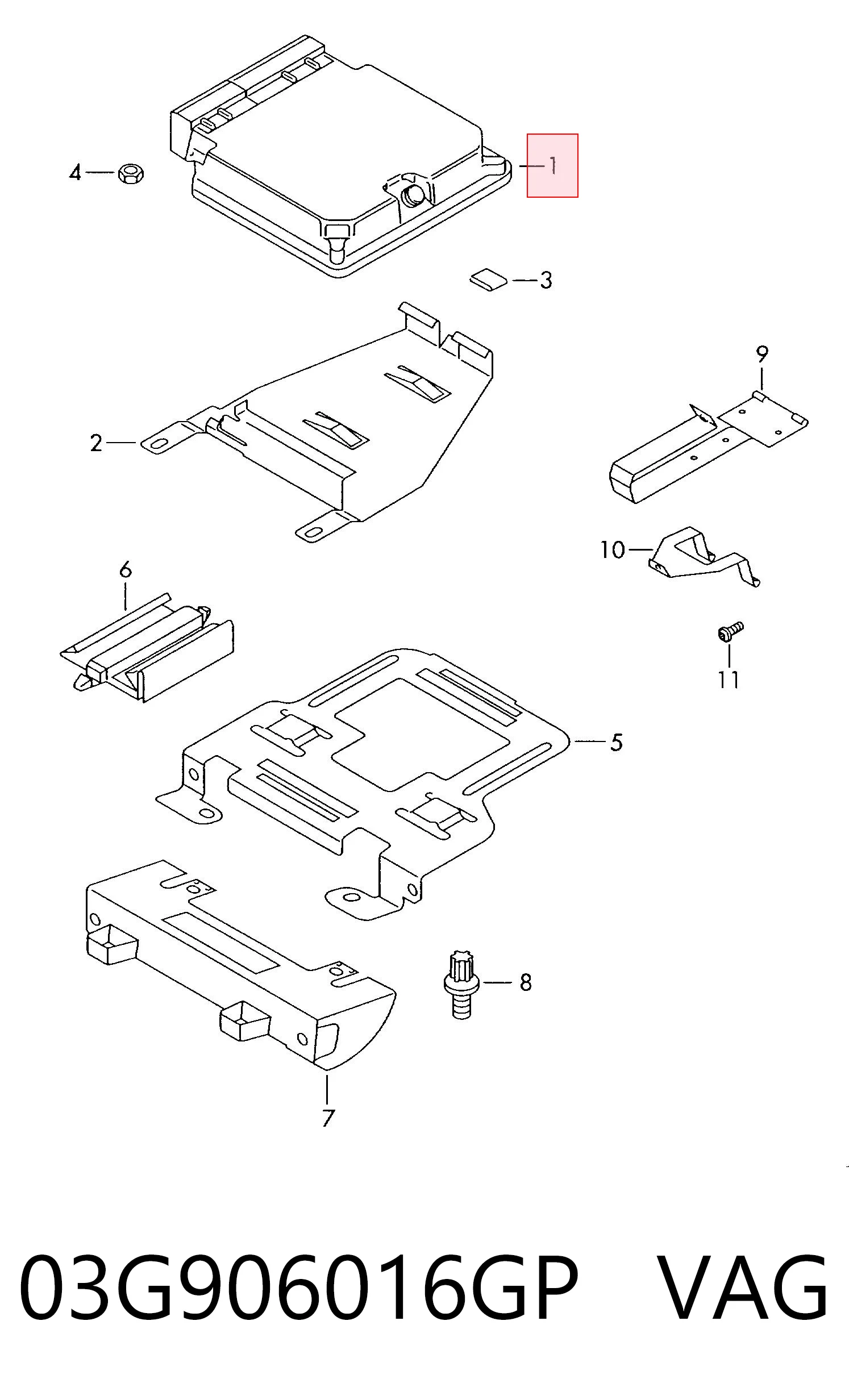 Sterownik silnika do Volkswagen Caddy III 2KB, 2KJ, 2CB, 2CJ